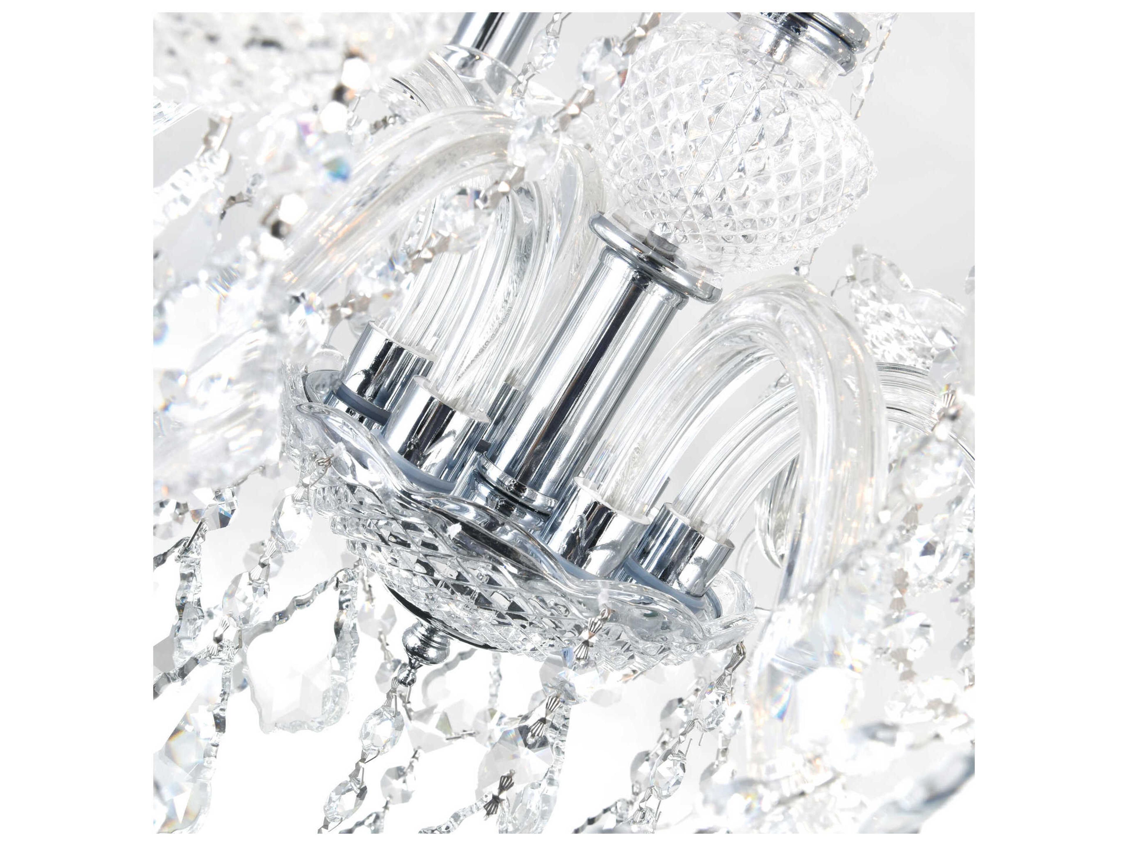 CWI Lighting Princeton 6-Light Chrome Traditional Candelabra Chandelier