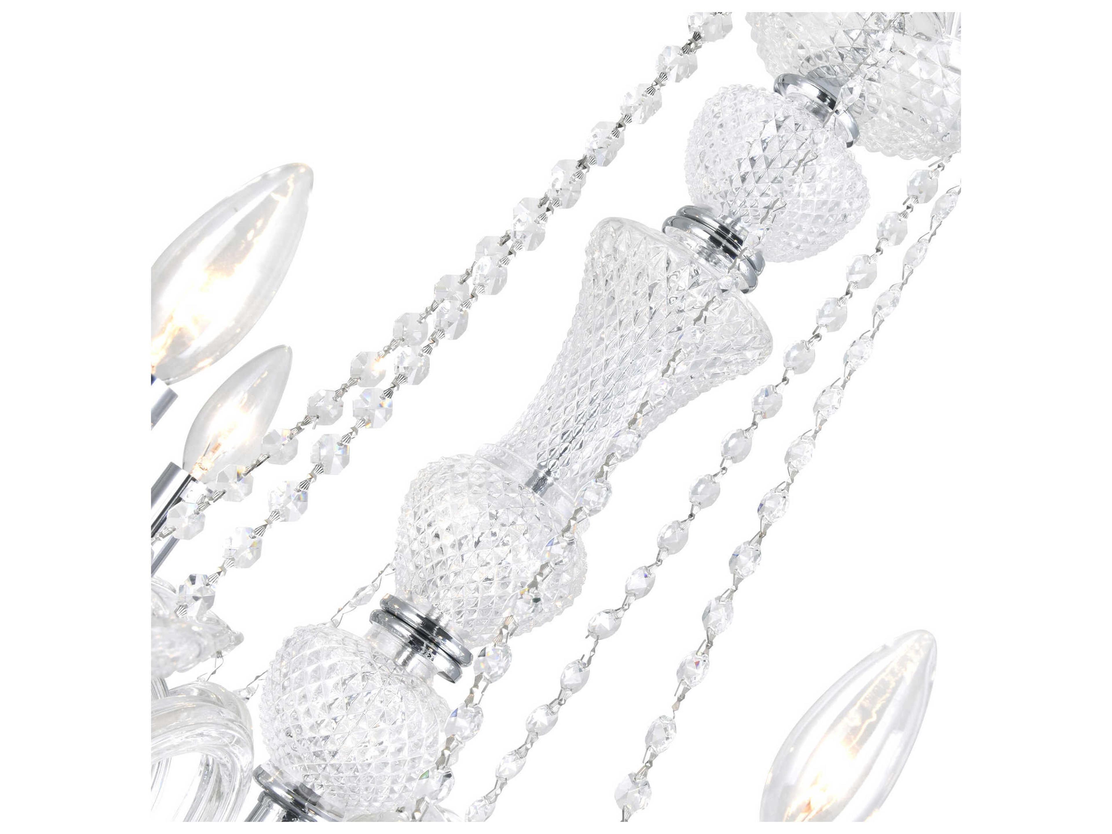 CWI Lighting Princeton 6-Light Chrome Traditional Candelabra Chandelier