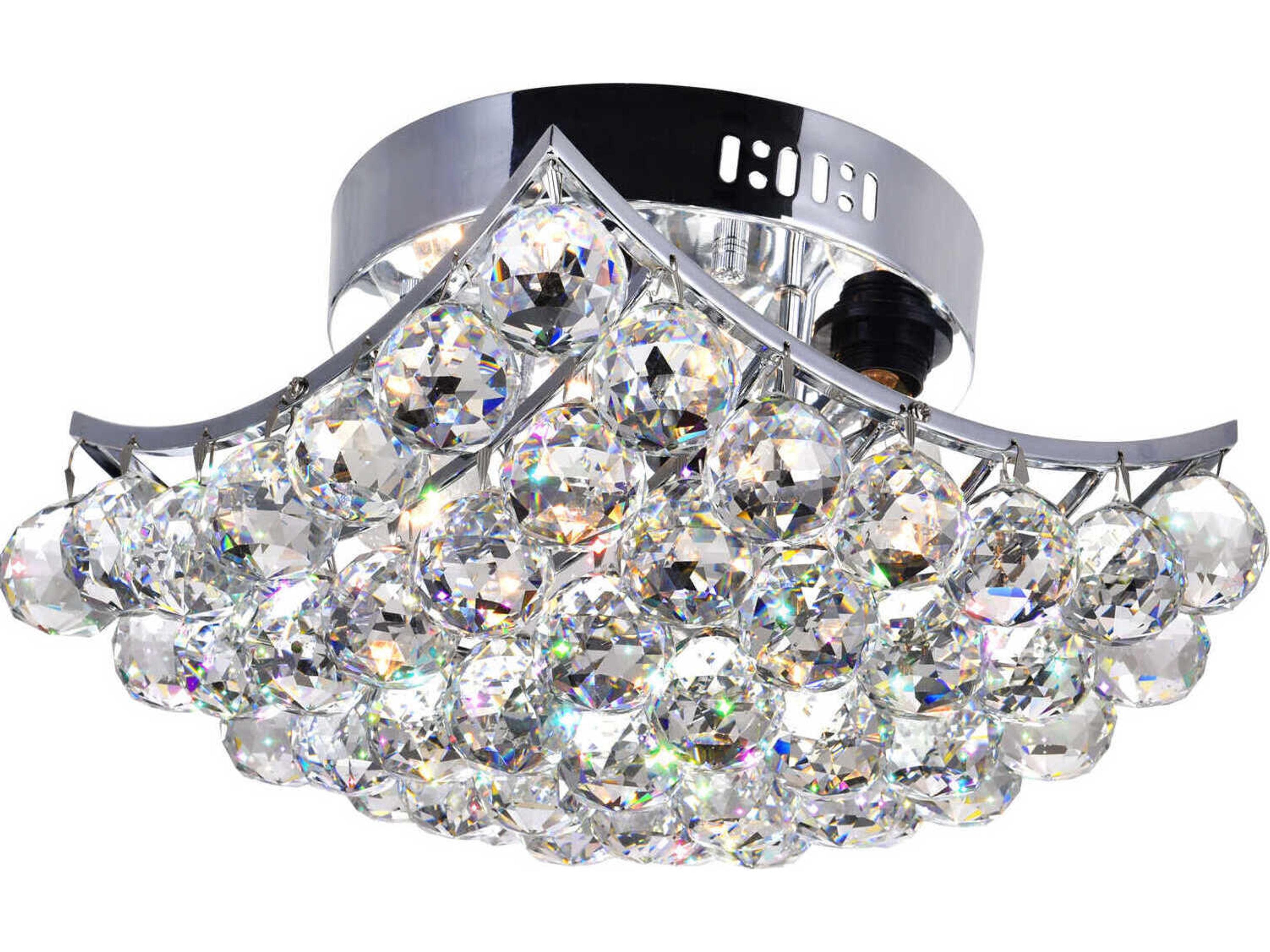 CWI Lighting Queen 4-Light Chrome Traditional Semi Flush Mount