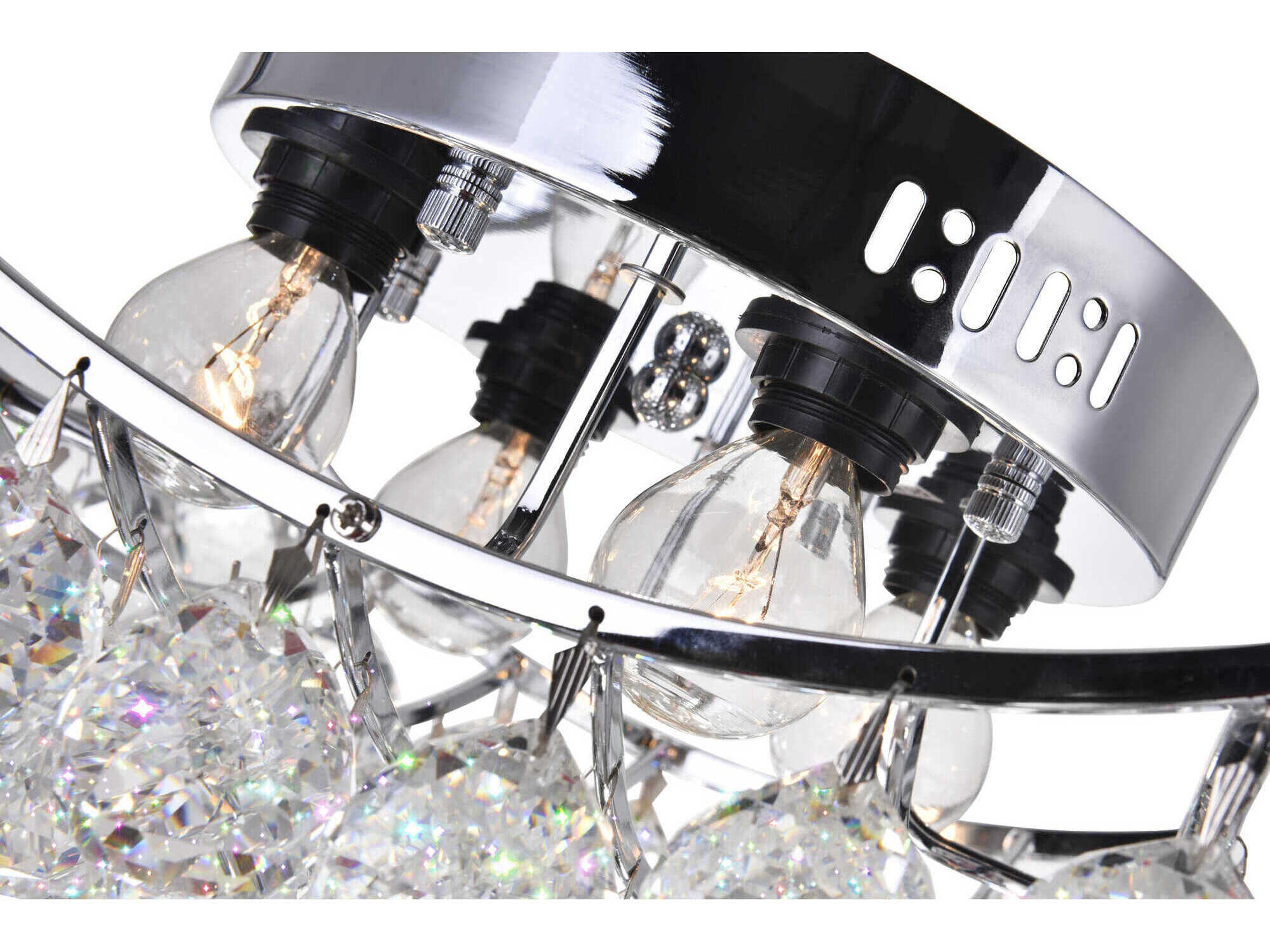 CWI Lighting Queen 4-Light Chrome Traditional Semi Flush Mount