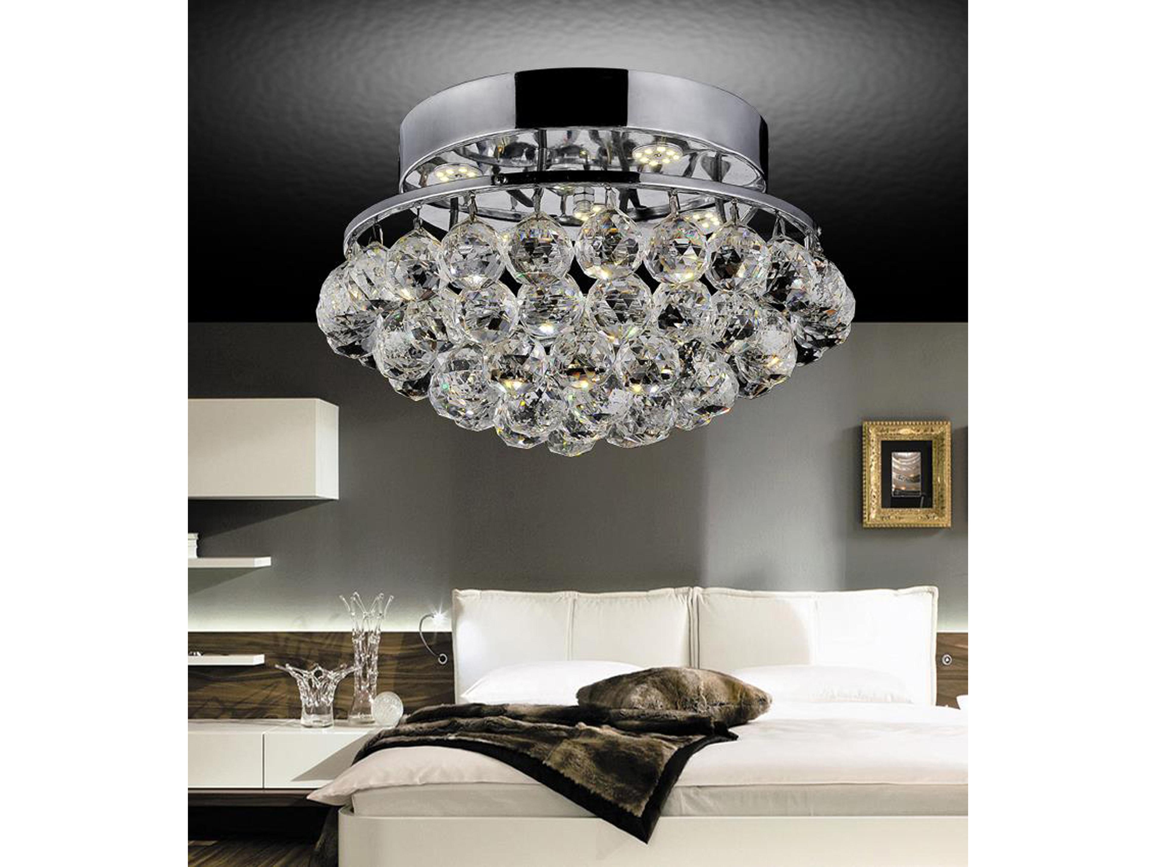 CWI Lighting Queen 4-Light Chrome Flush Mount