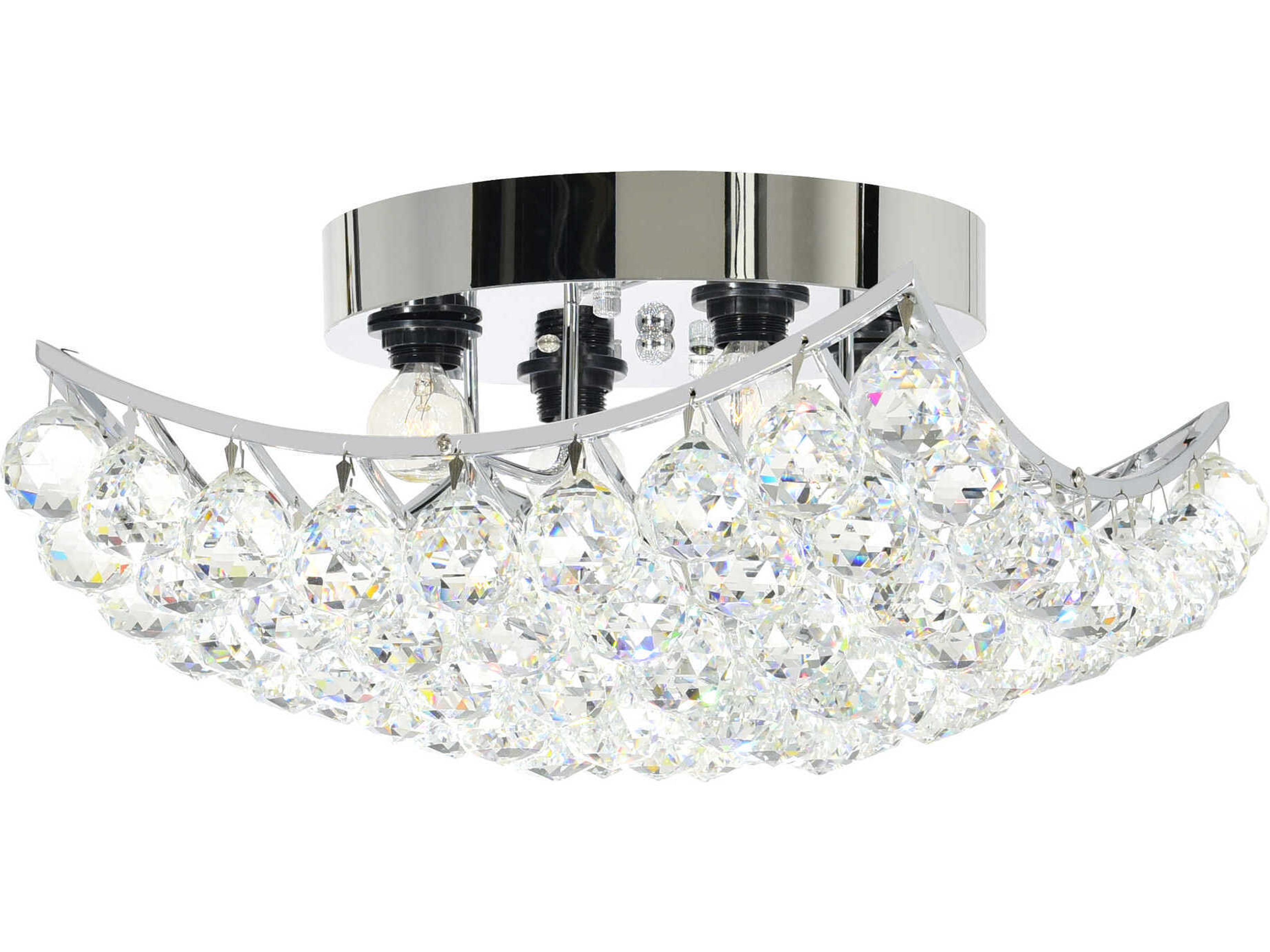 Queen 4-Light Chrome Traditional Semi Flush Mount