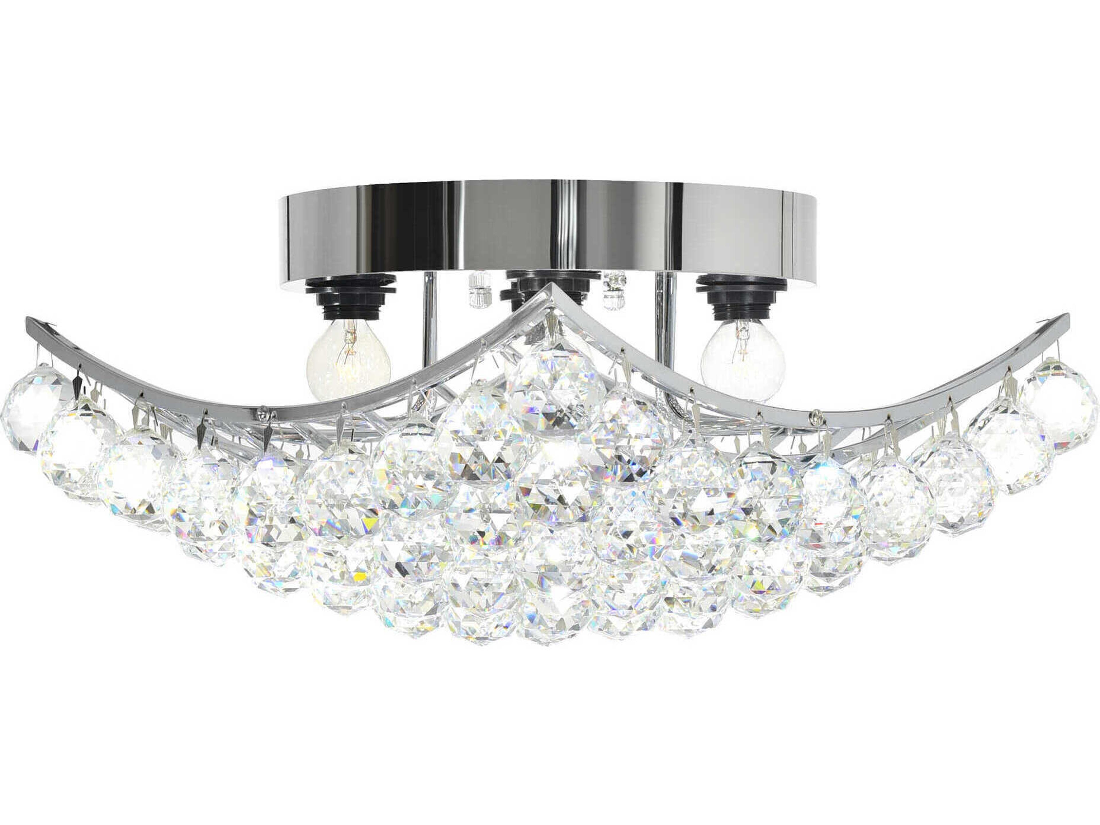 CWI Lighting Queen 4-Light Chrome Traditional Semi Flush Mount