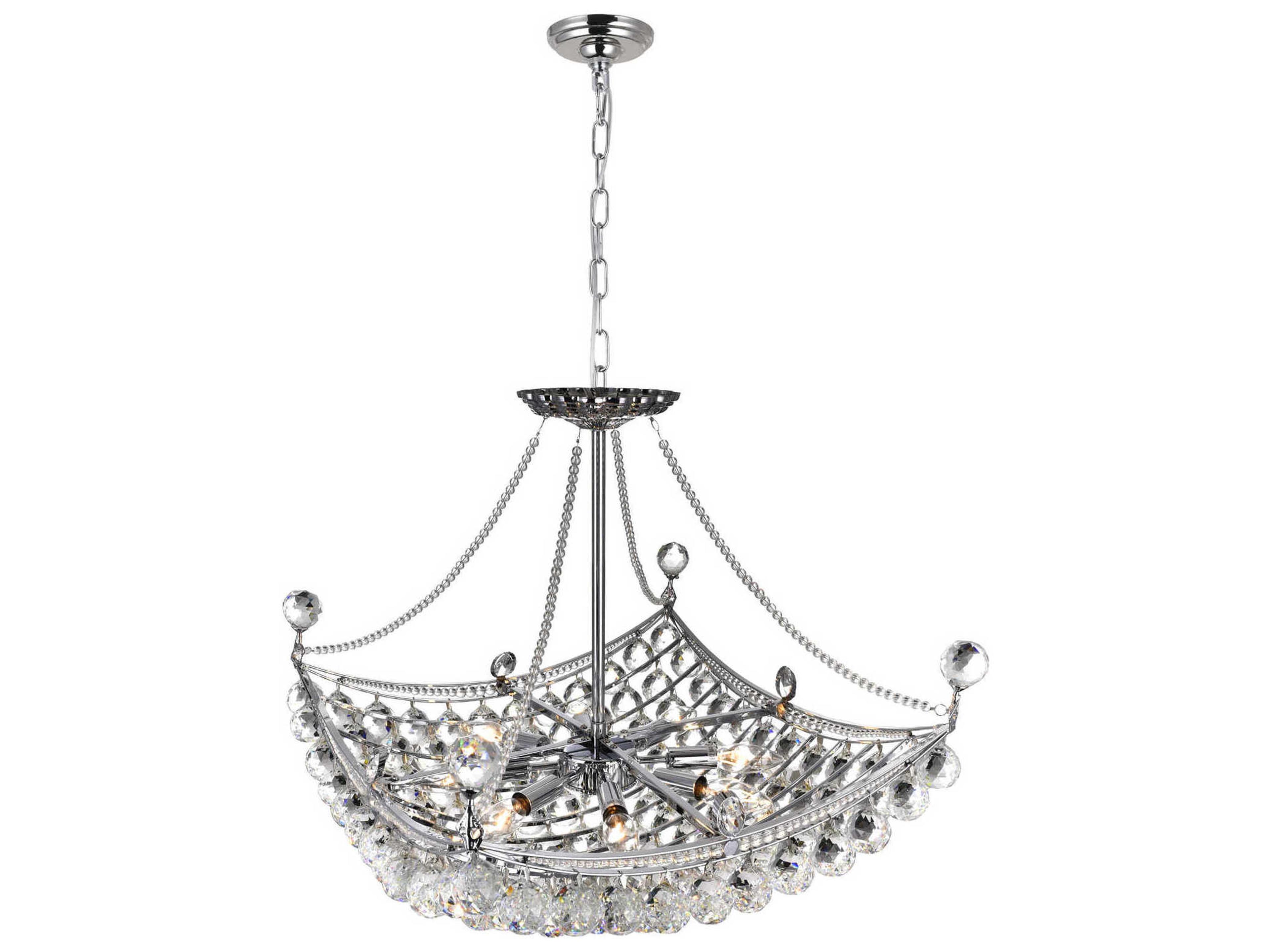 CWI Lighting Jasmine 8-Light Chrome Traditional Chandelier