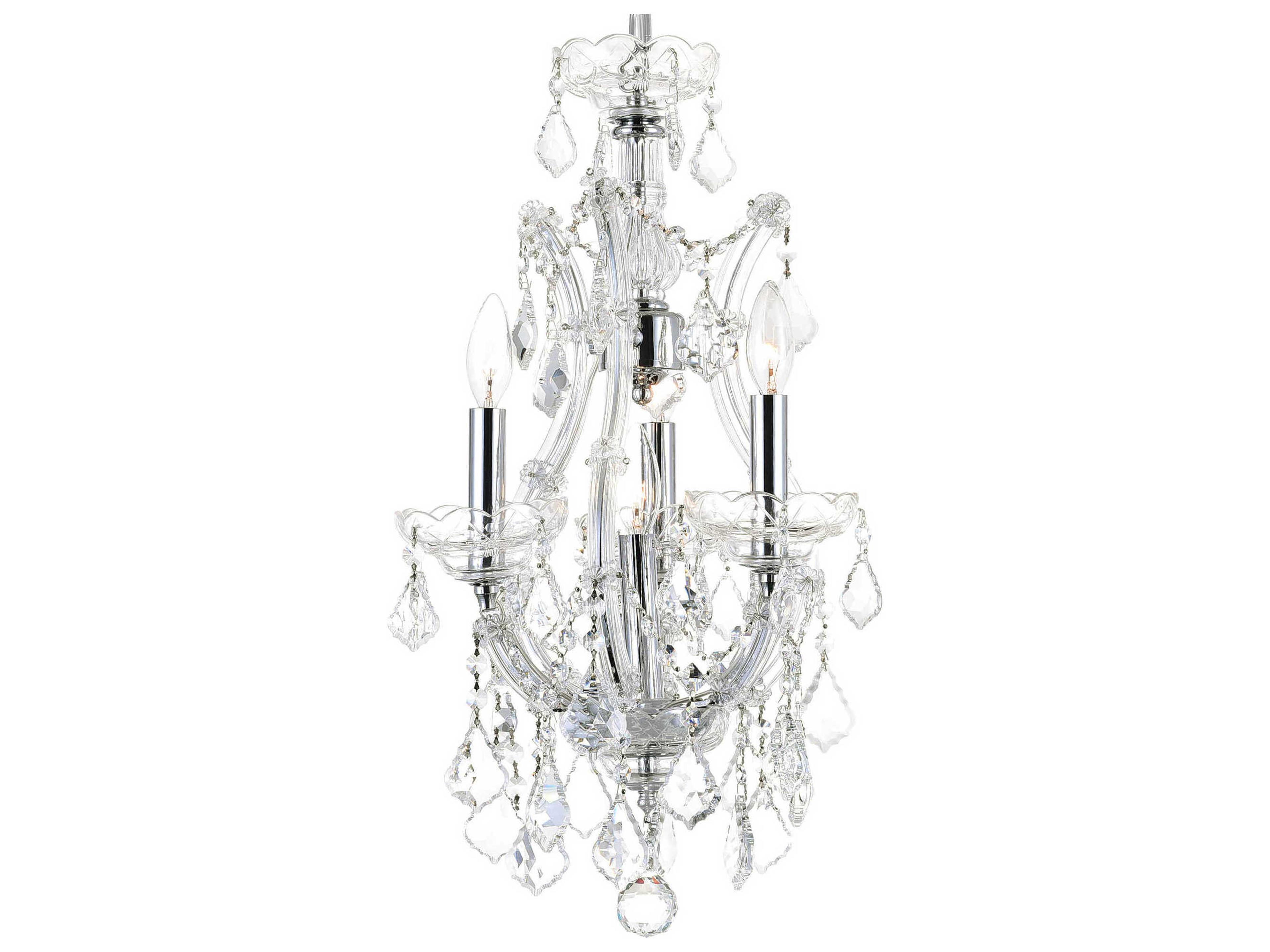 CWI Lighting Maria Theresa 4-Light Chrome Traditional Candelabra Chandelier