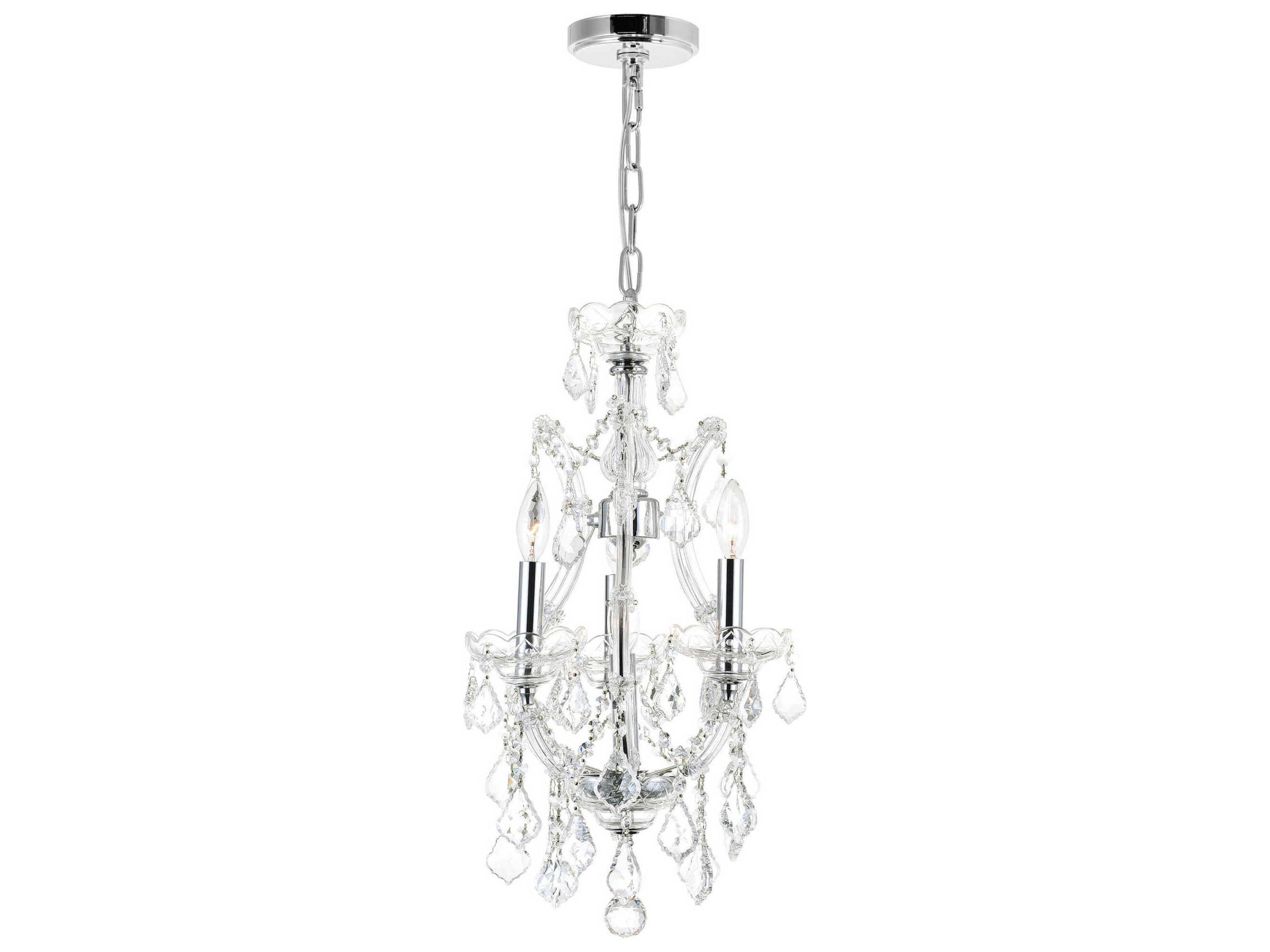 CWI Lighting Maria Theresa 4-Light Chrome Traditional Candelabra Chandelier