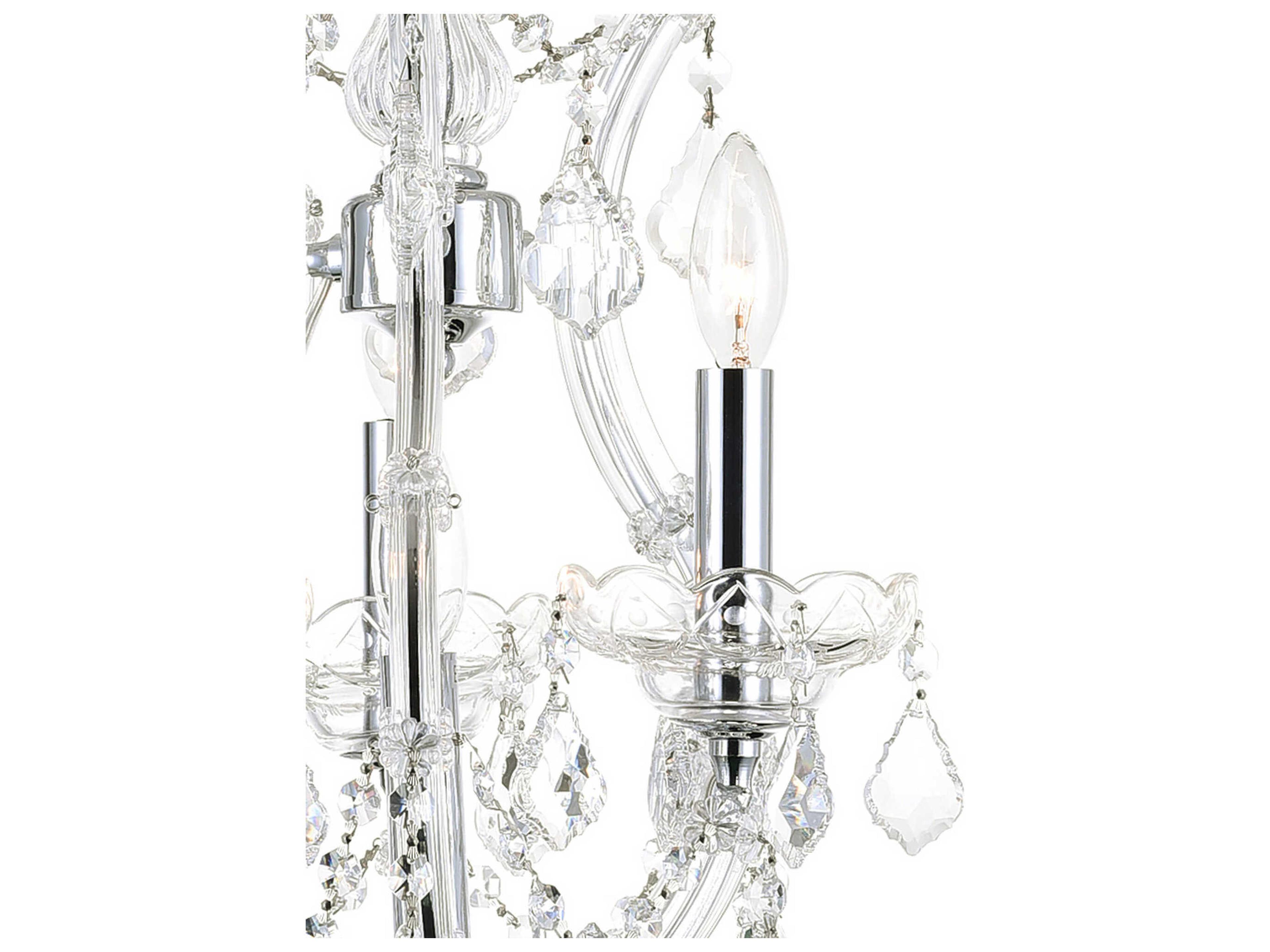 CWI Lighting Maria Theresa 4-Light Chrome Traditional Candelabra Chandelier