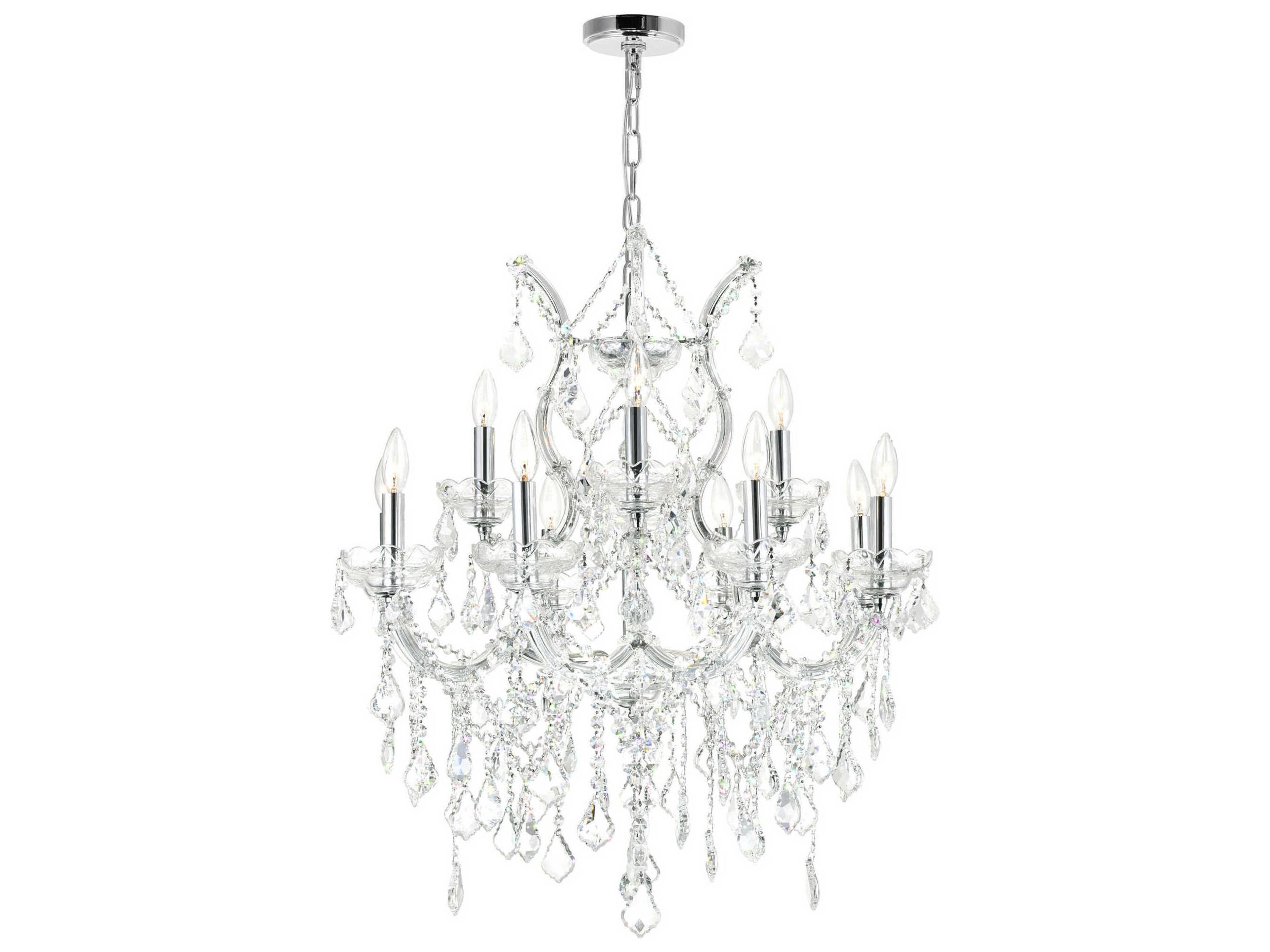 Maria Theresa 13-Light Chrome Traditional Candelabra Chandelier