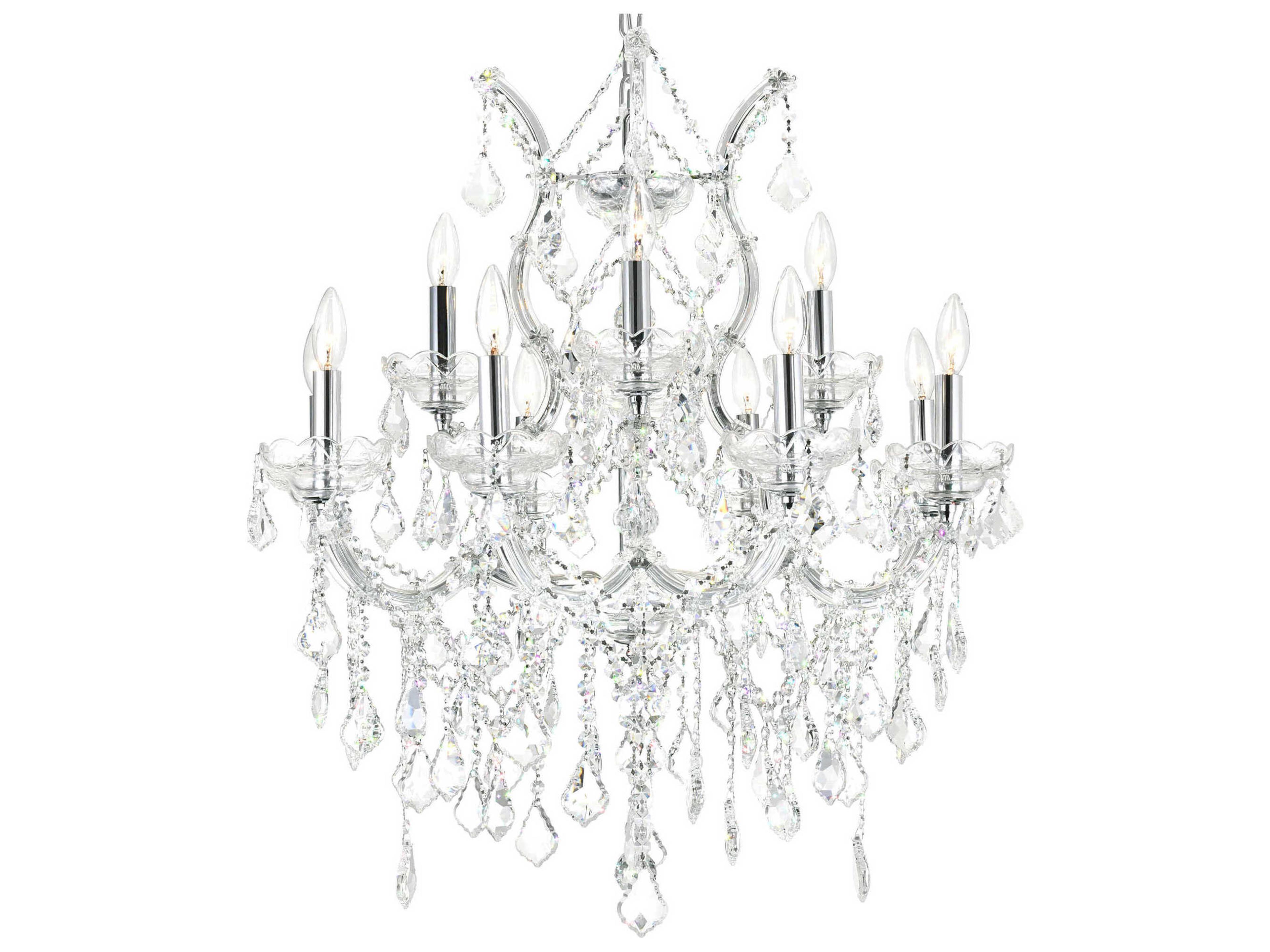 CWI Lighting Maria Theresa 13-Light Chrome Traditional Candelabra Chandelier