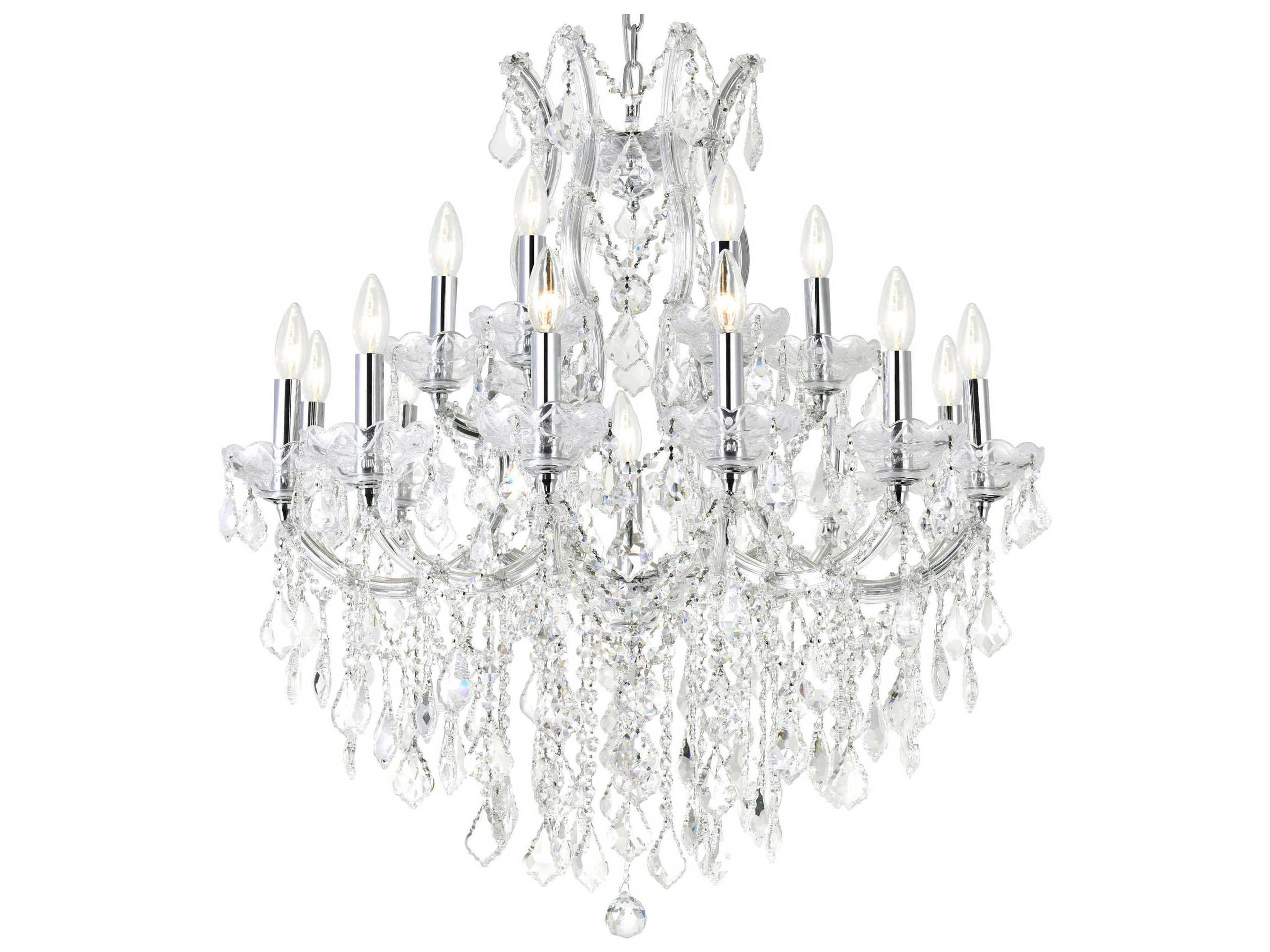 CWI Lighting Maria Theresa 19-Light Chrome Traditional Candelabra Chandelier