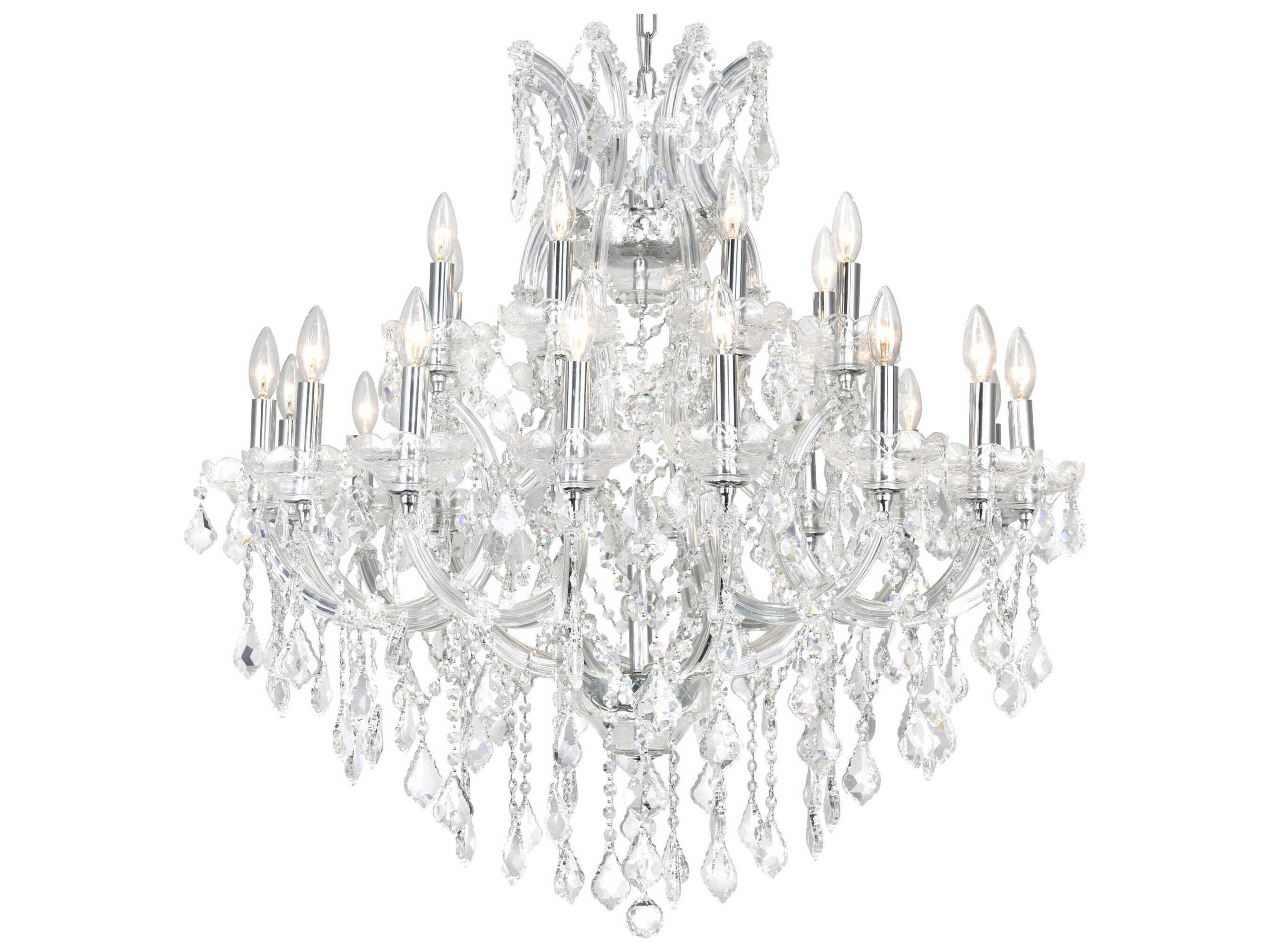 CWI Lighting Maria Theresa 25-Light Chrome Traditional Candelabra Chandelier