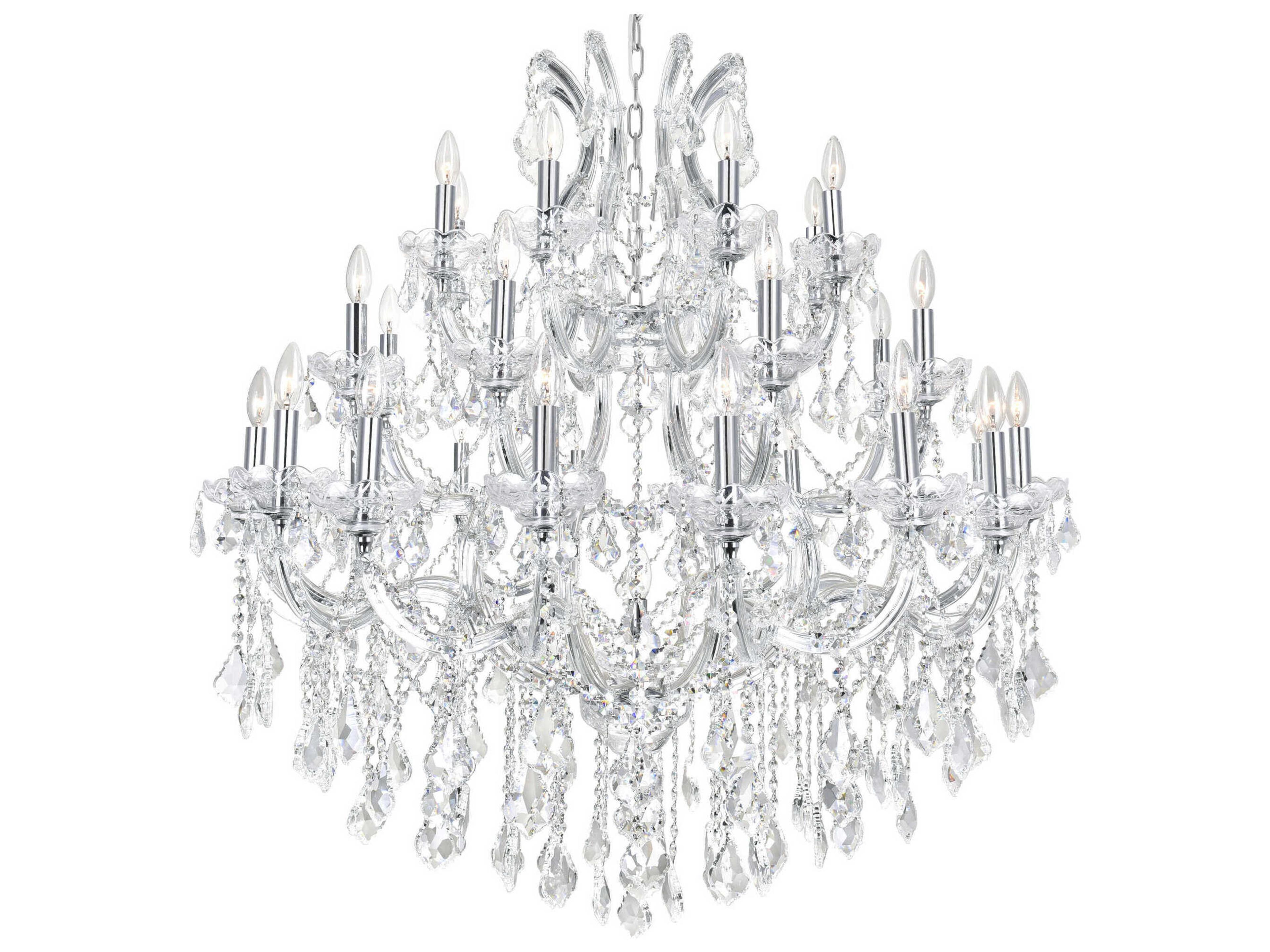 CWI Lighting Maria Theresa 33-Light Chrome Traditional Candelabra Chandelier