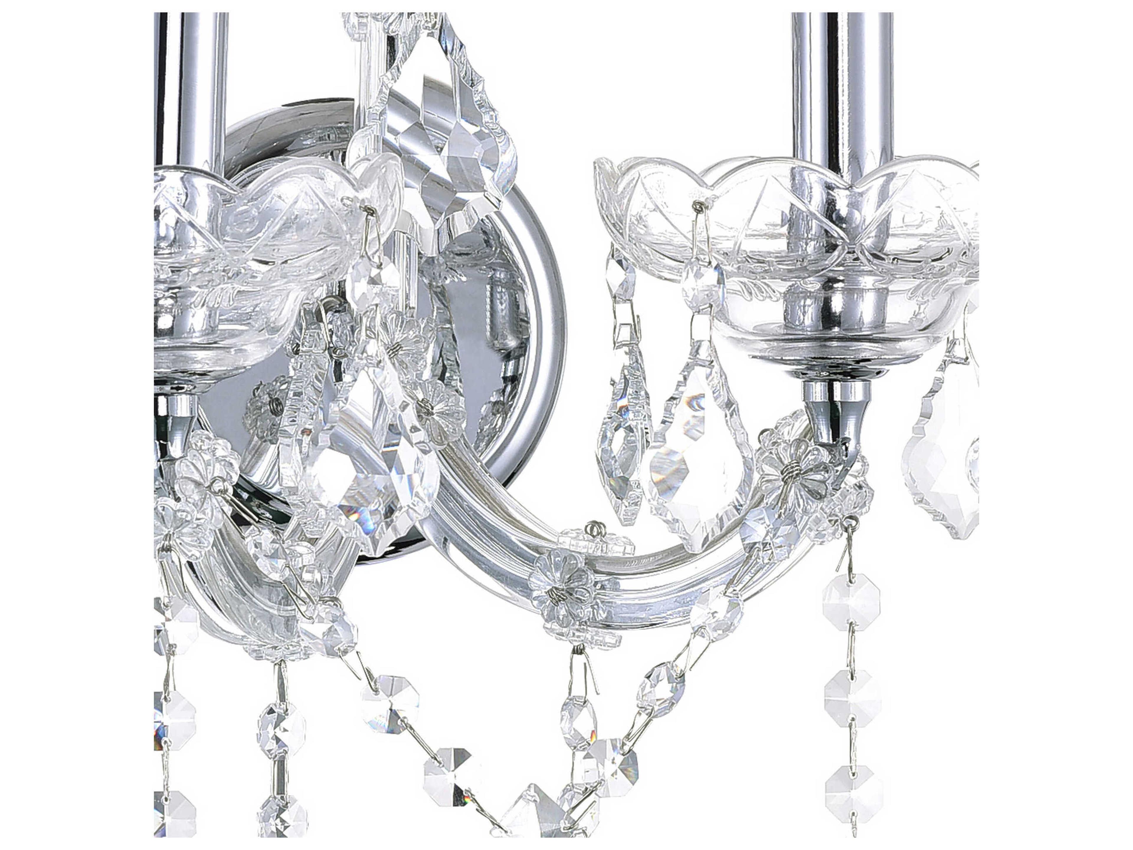 CWI Lighting Maria Theresa 2-Light Chrome Traditional Vanity Light