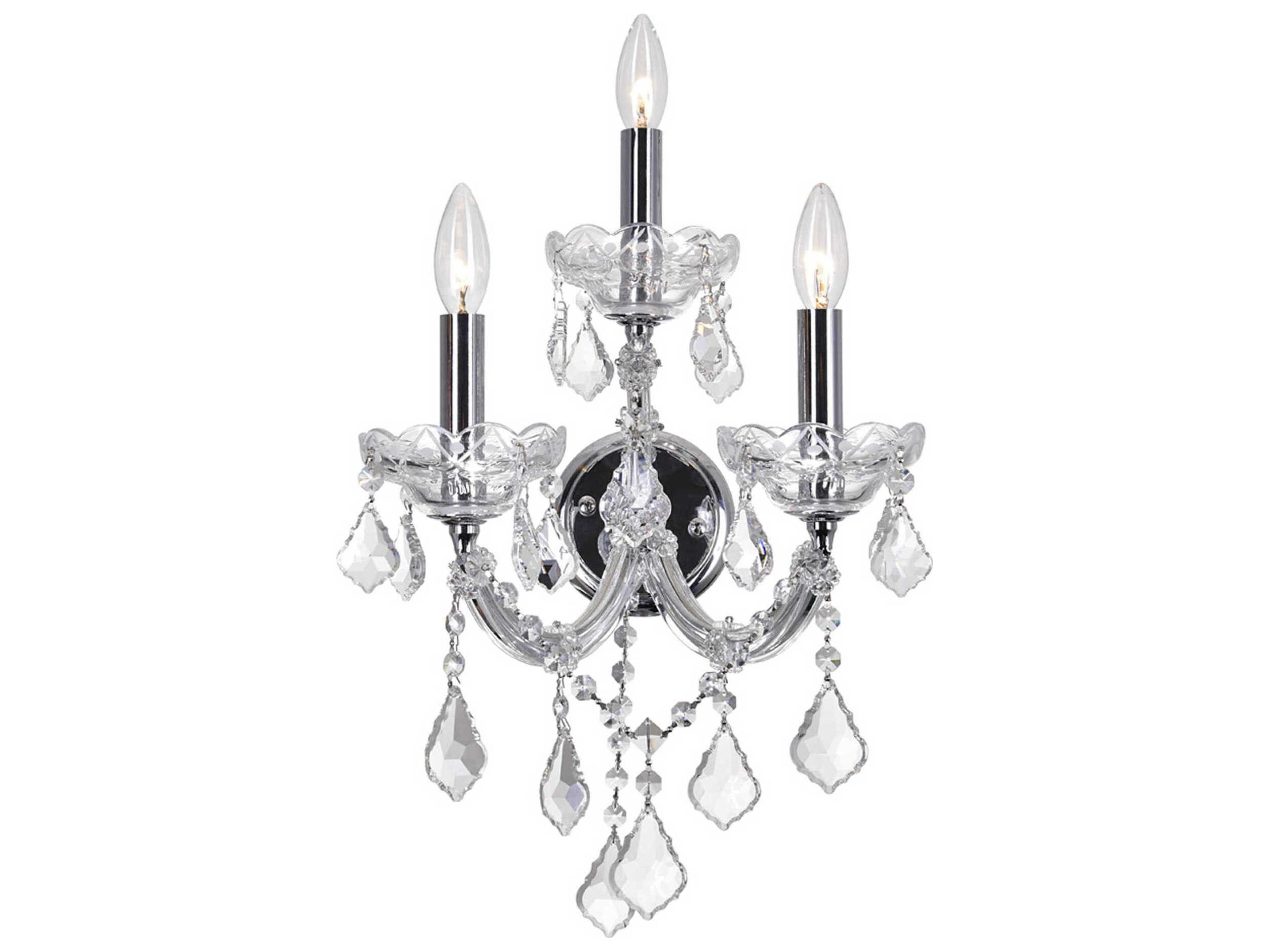 CWI Lighting Maria Theresa 3-Light Chrome Traditional Vanity Light