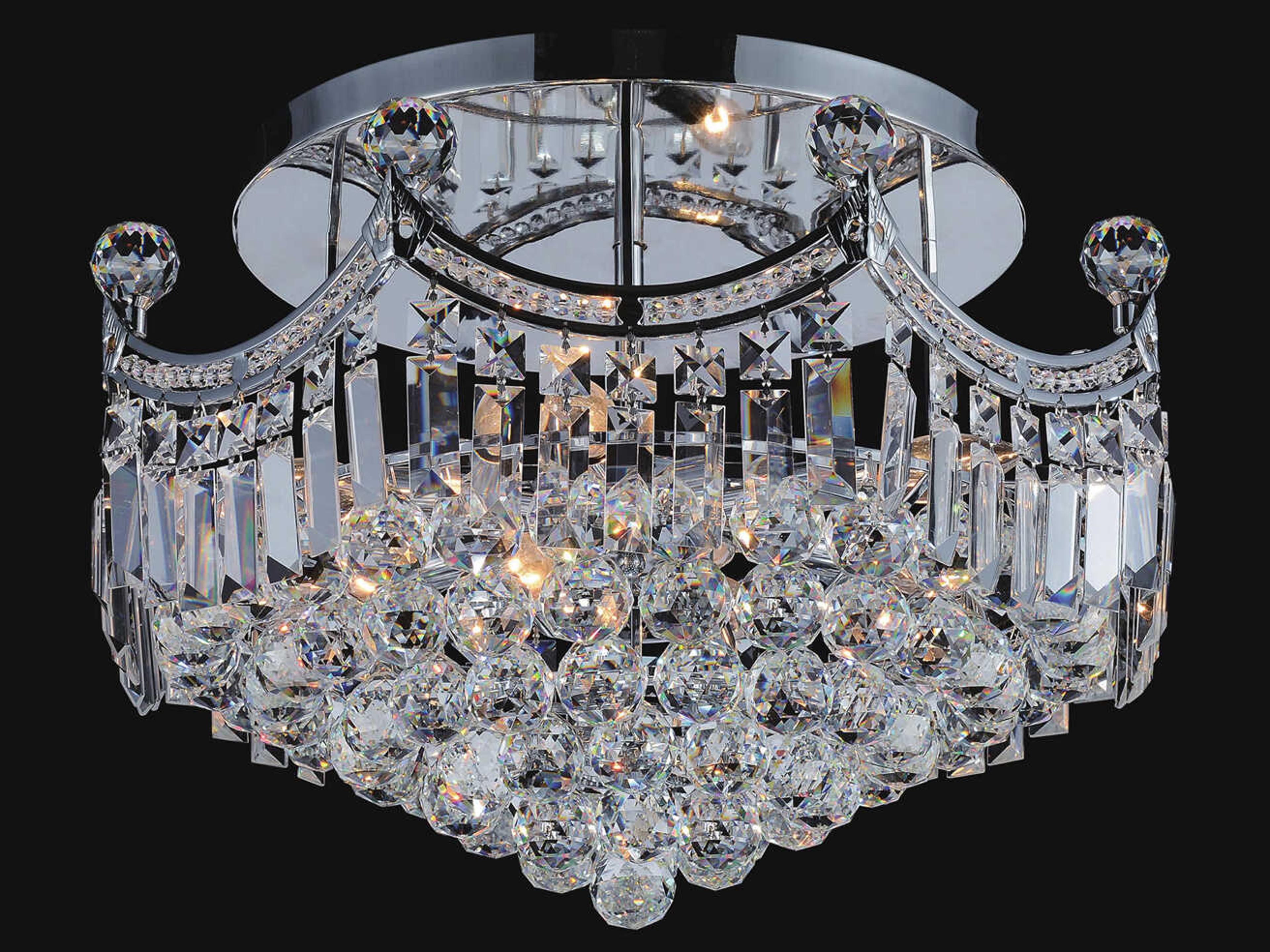 Amanda 8-Light Chrome Traditional Semi Flush Mount