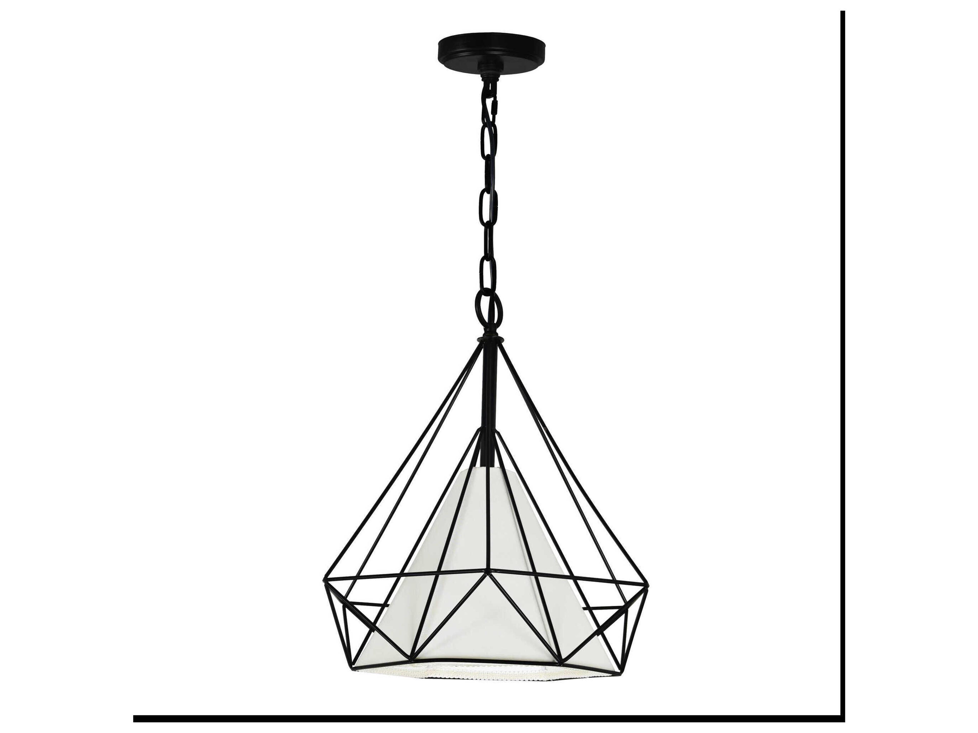 CWI Lighting Diamond 1-Light Black Geometric Pendant