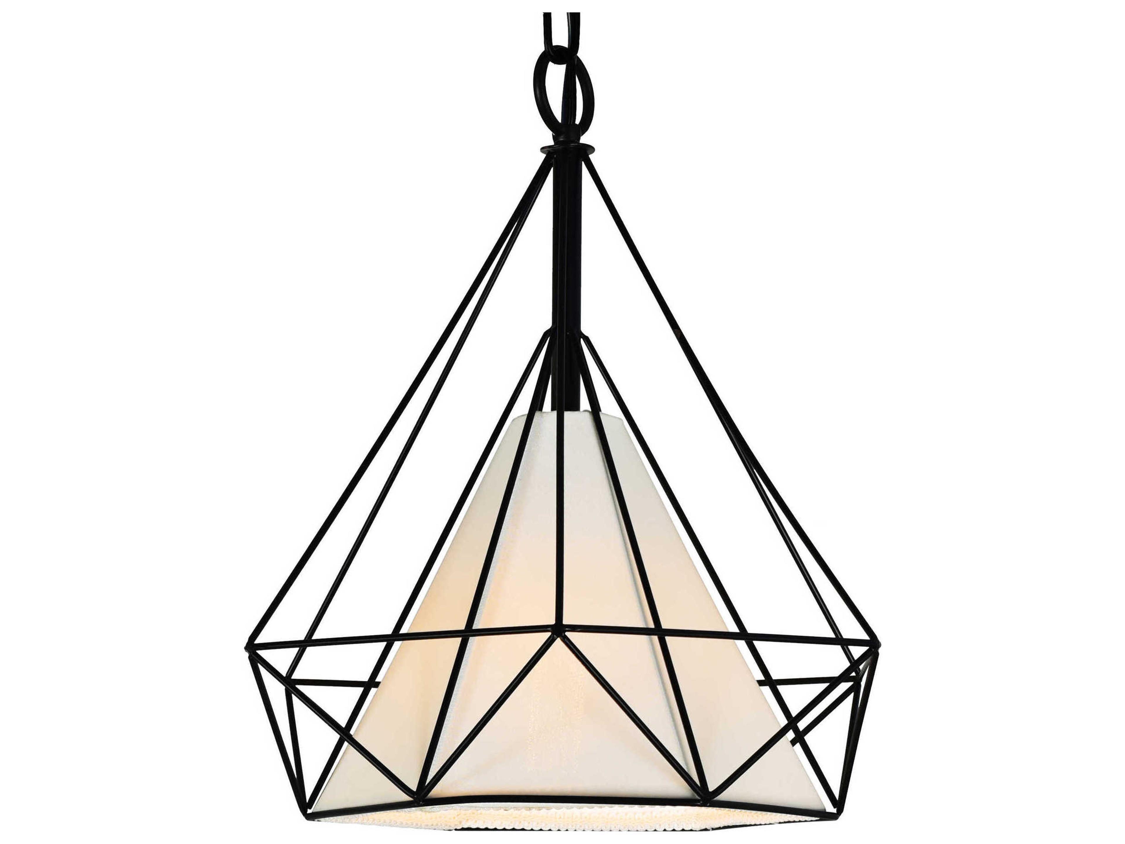 CWI Lighting Diamond 1-Light Black Geometric Pendant