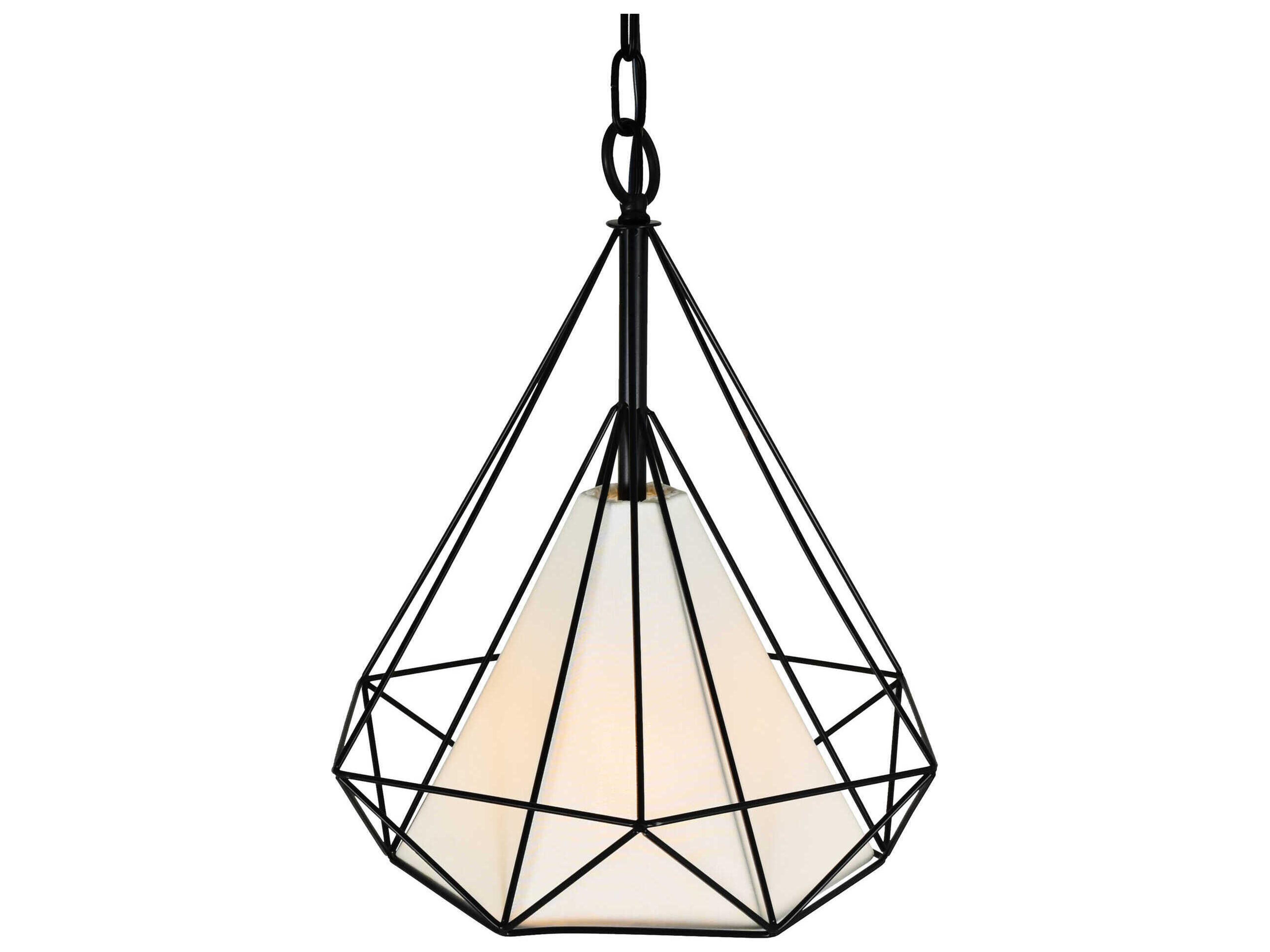 CWI Lighting Diamond 1-Light Black Geometric Pendant