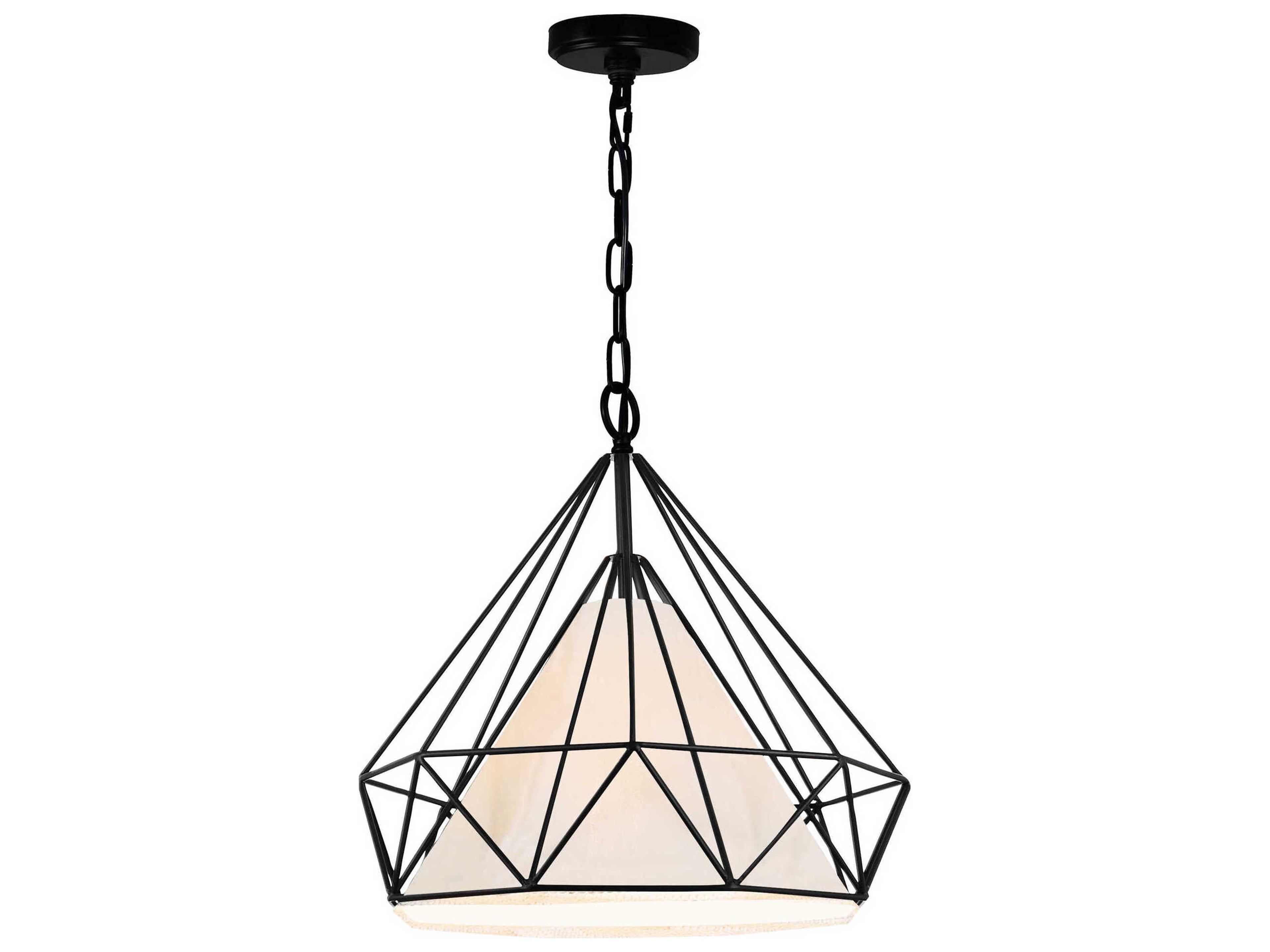 Diamond 1-Light Black Geometric Pendant