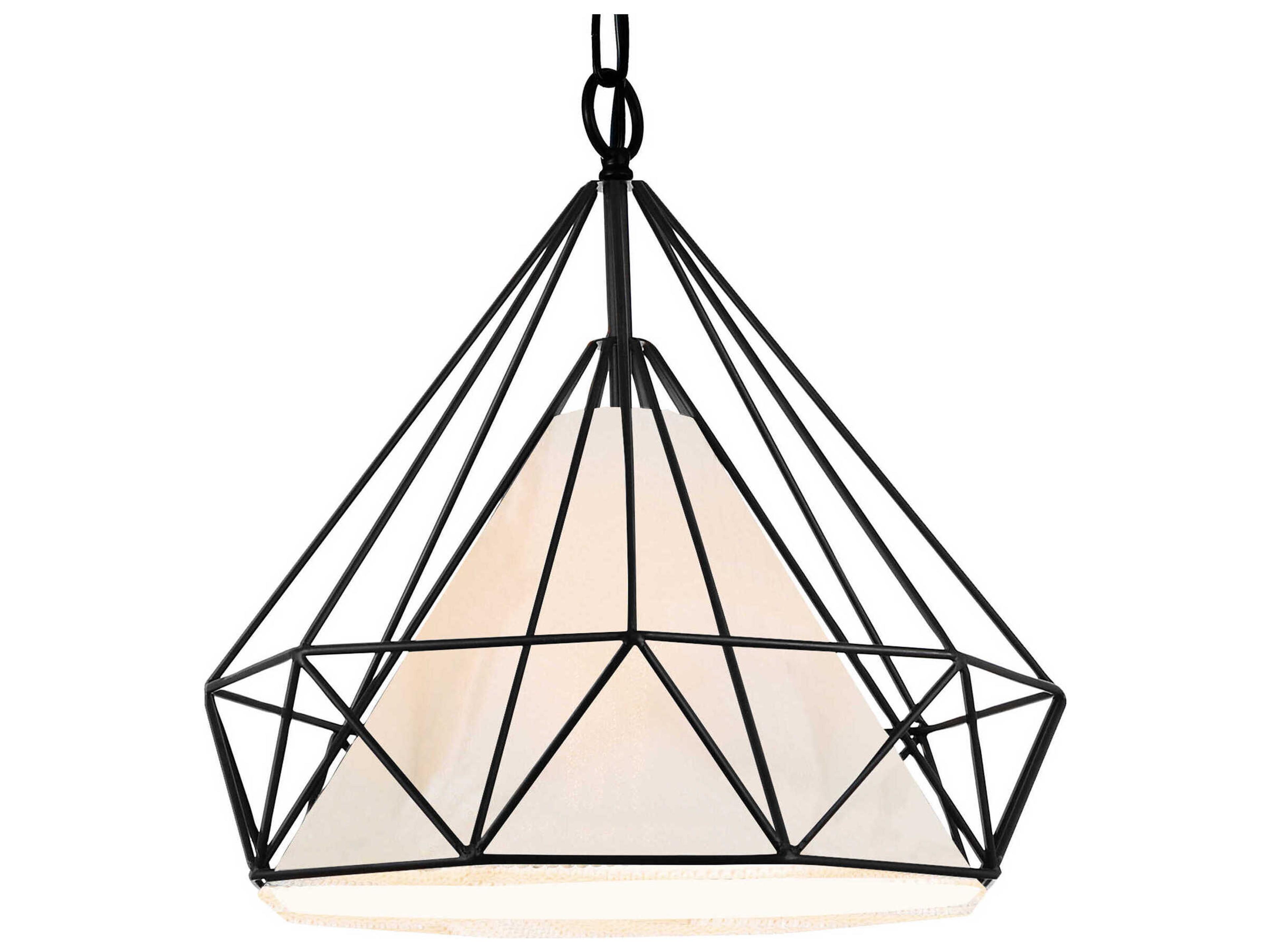 CWI Lighting Diamond 1-Light Black Geometric Pendant