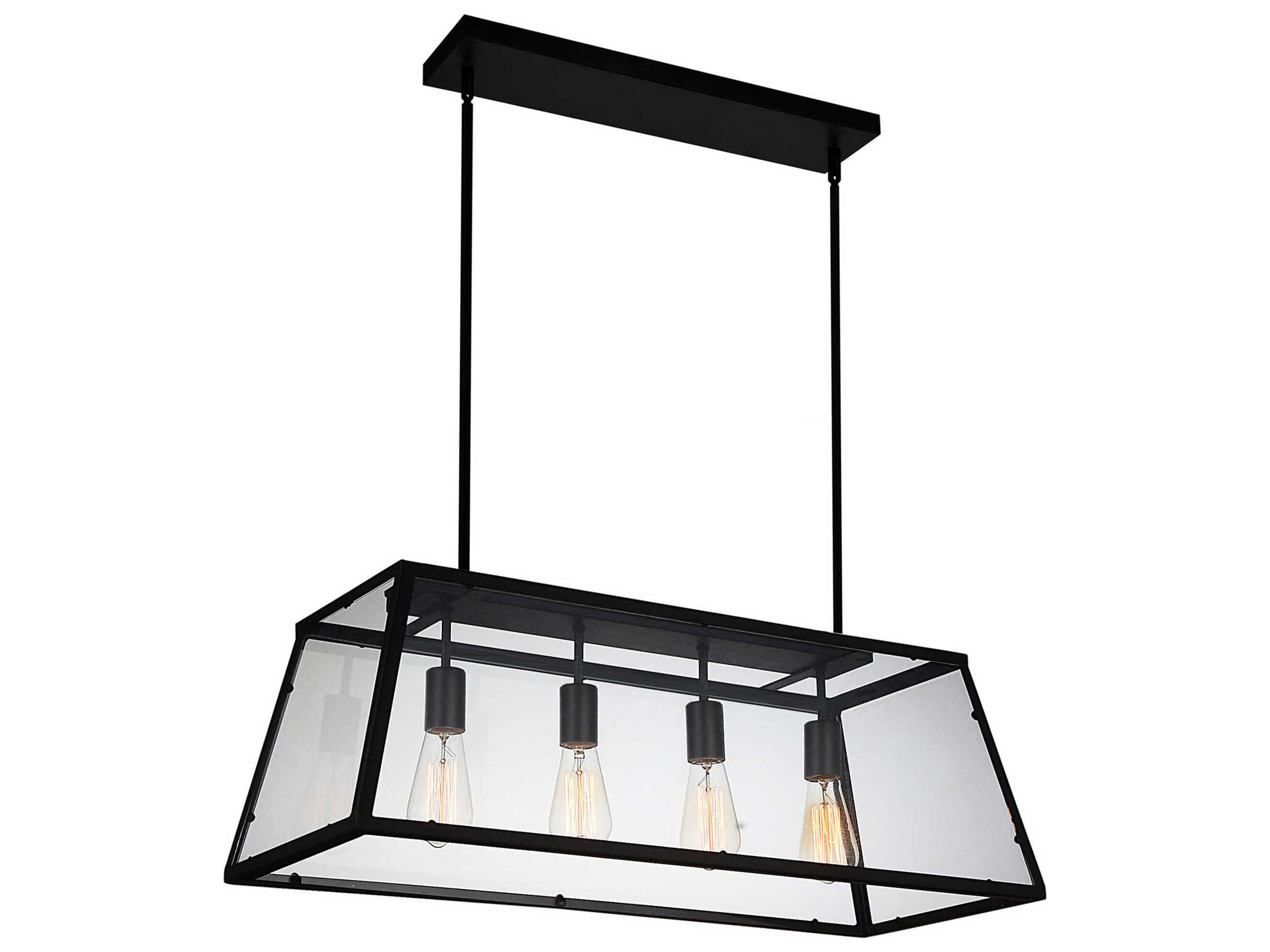 Alyson 4-Light Black Island Pendant