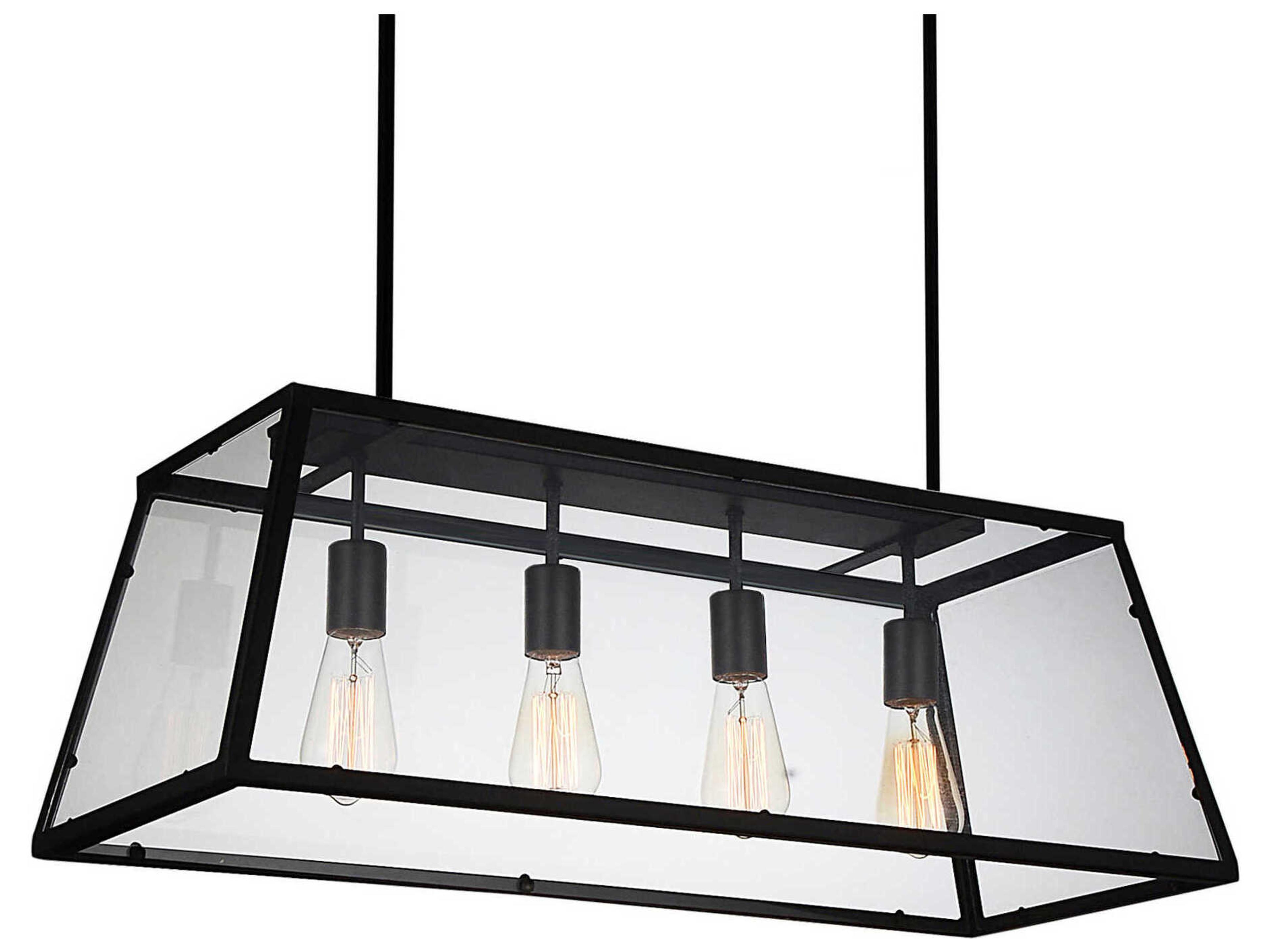 CWI Lighting Alyson 4-Light Black Island Pendant