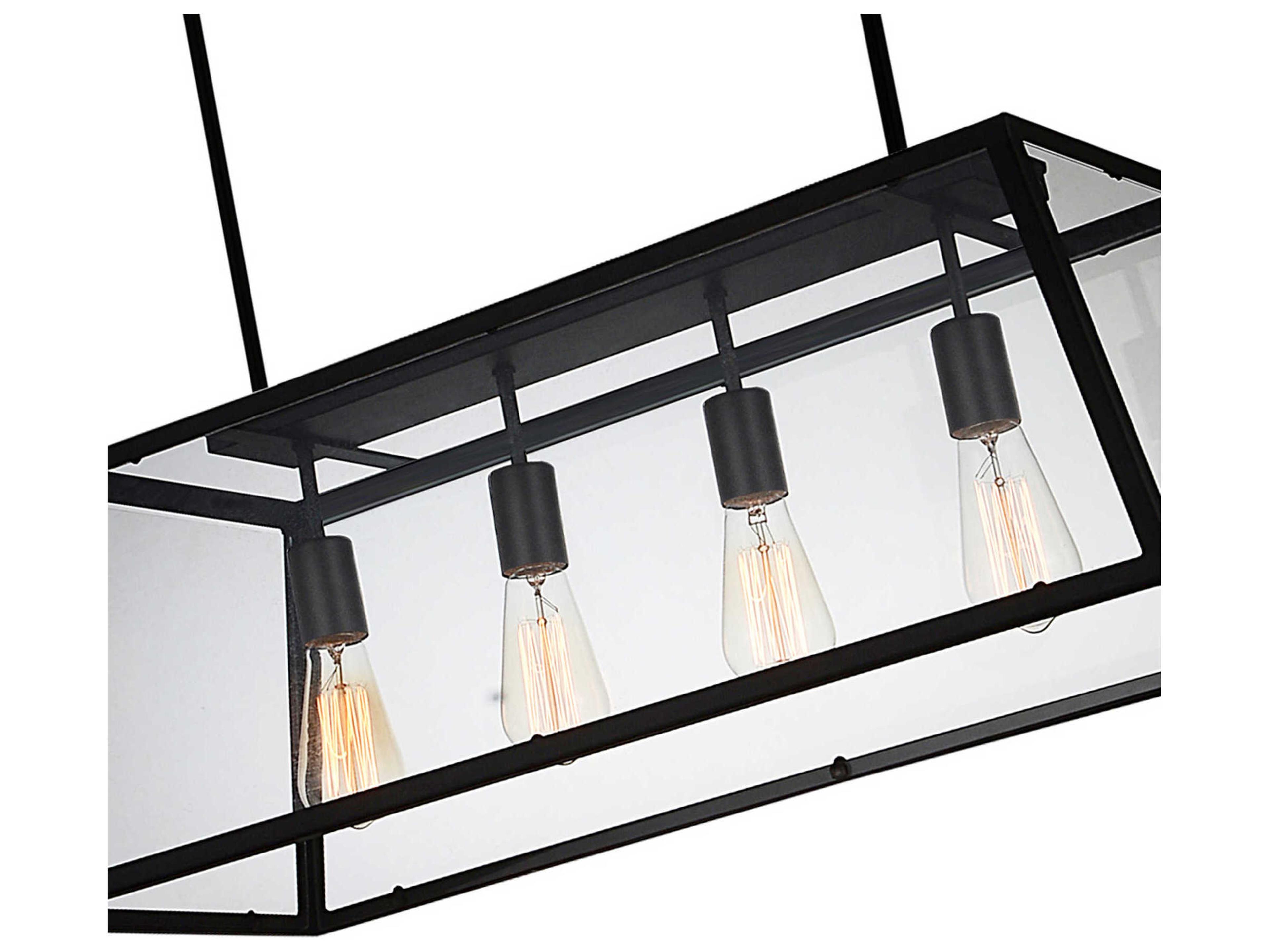 CWI Lighting Alyson 4-Light Black Island Pendant