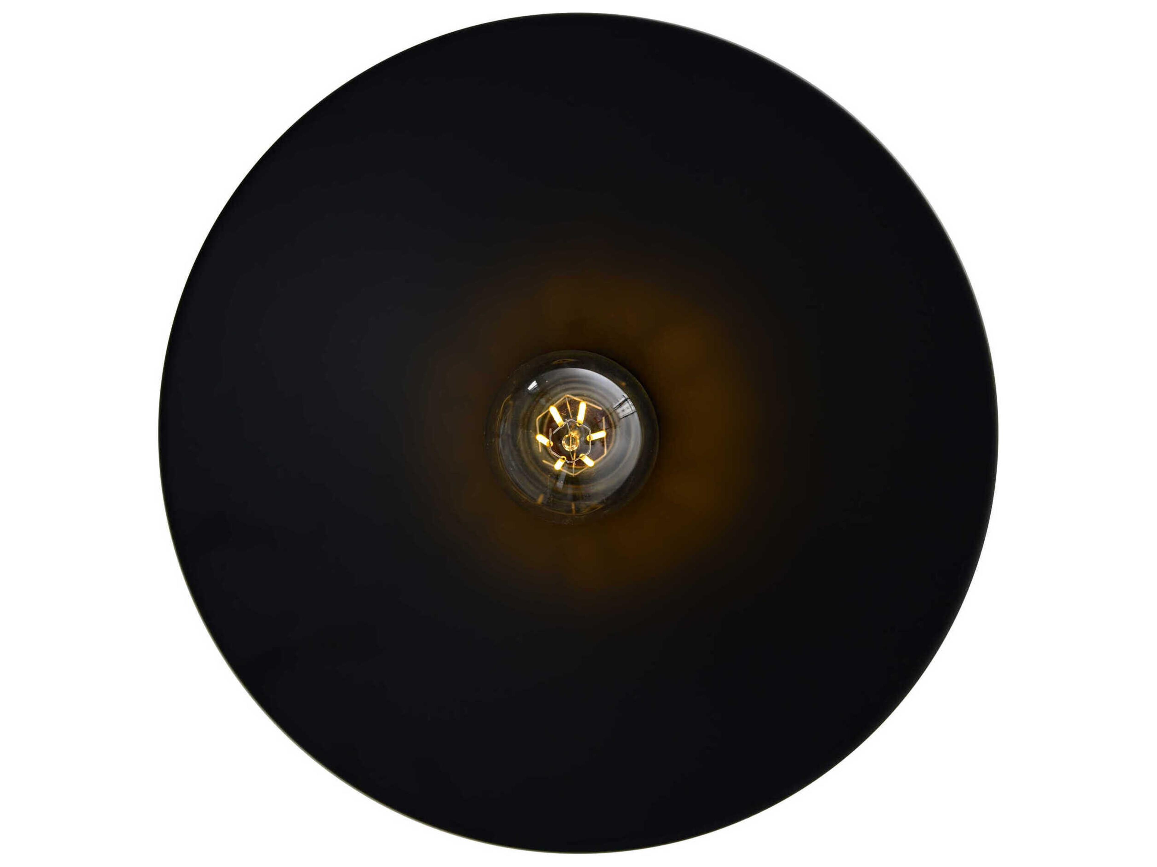 CWI Lighting Brave 1-Light Black Semi Flush Mount