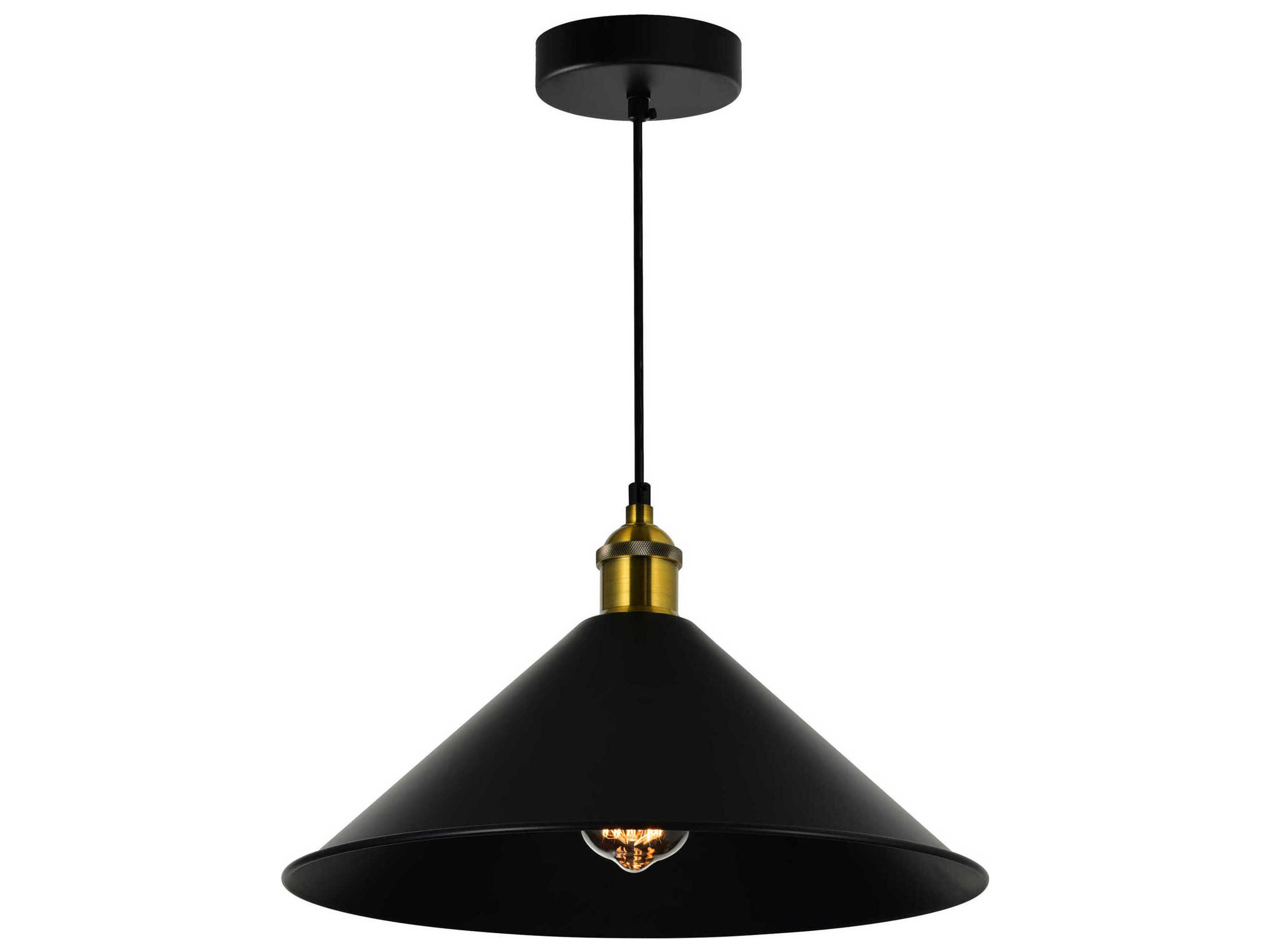 CWI Lighting Brave 1-Light Black Pendant