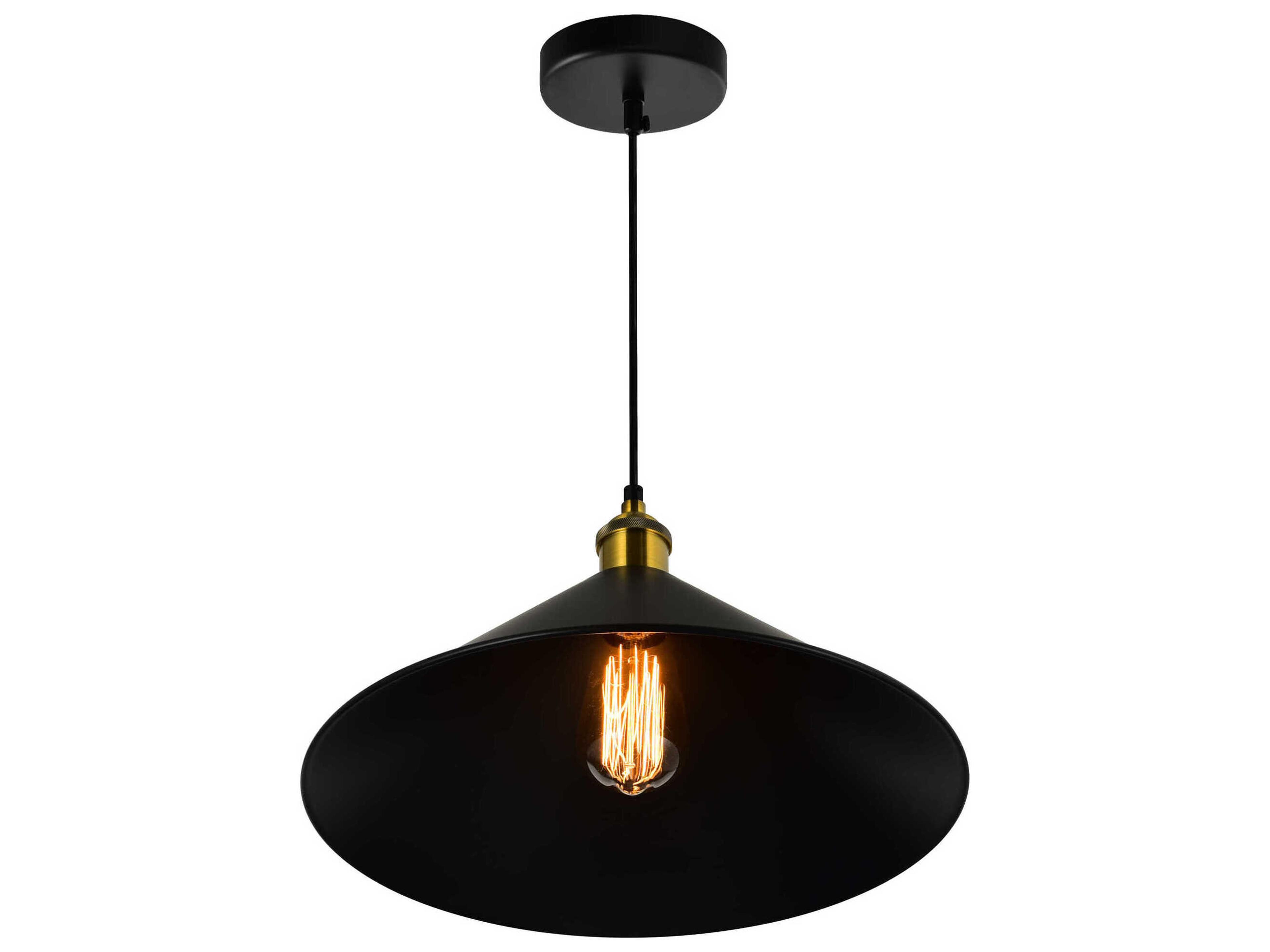 CWI Lighting Brave 1-Light Black Pendant