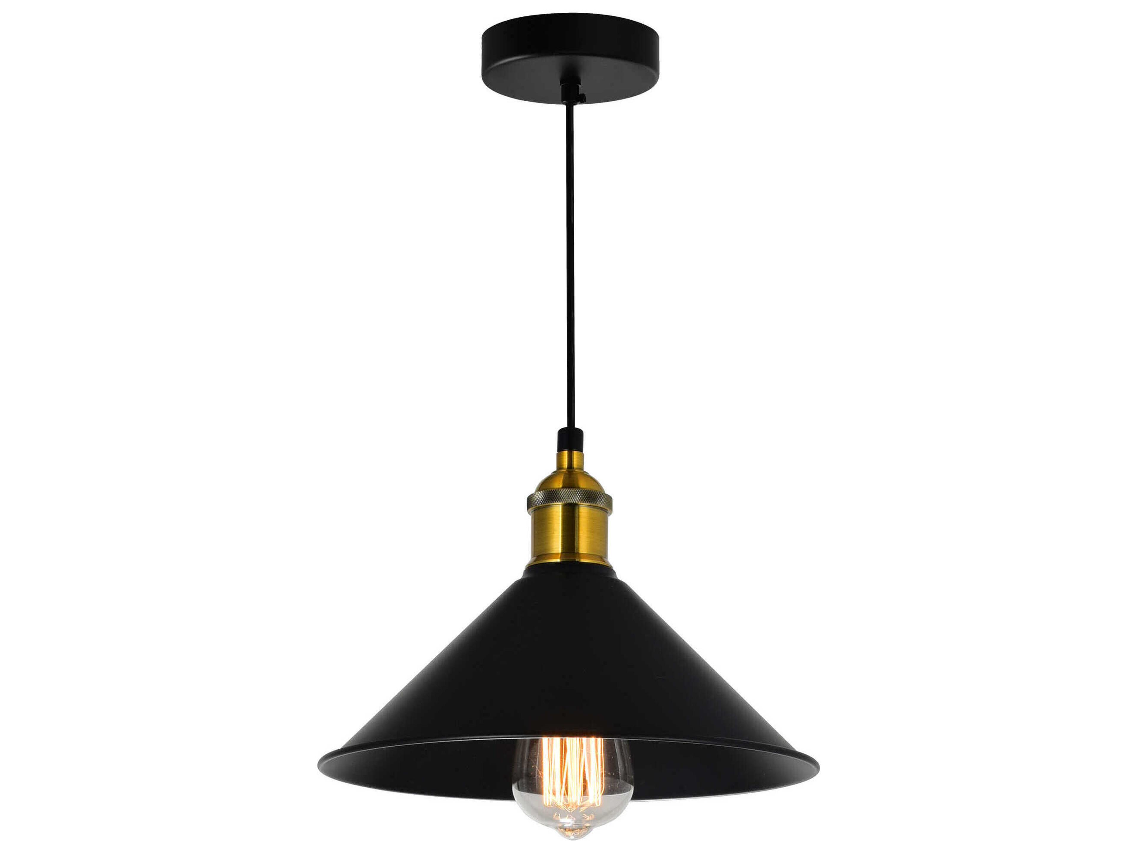 CWI Lighting Brave 1-Light Black Mini Pendant