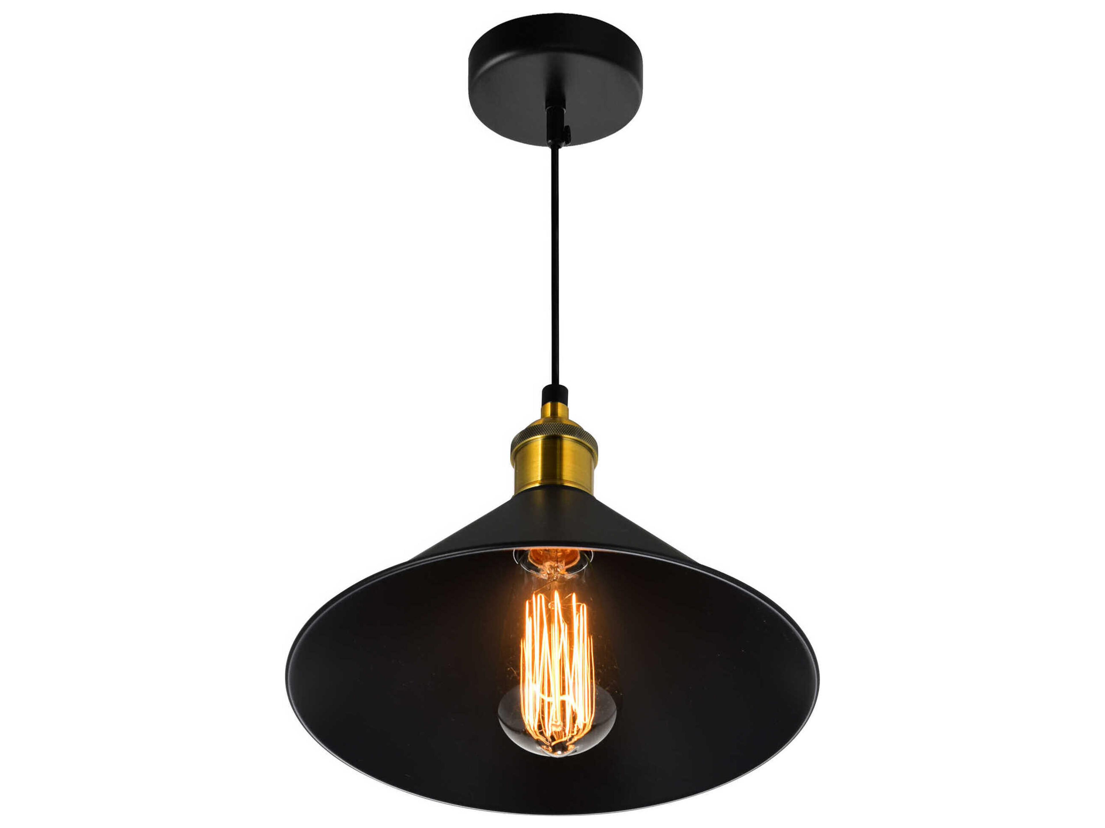 CWI Lighting Brave 1-Light Black Mini Pendant