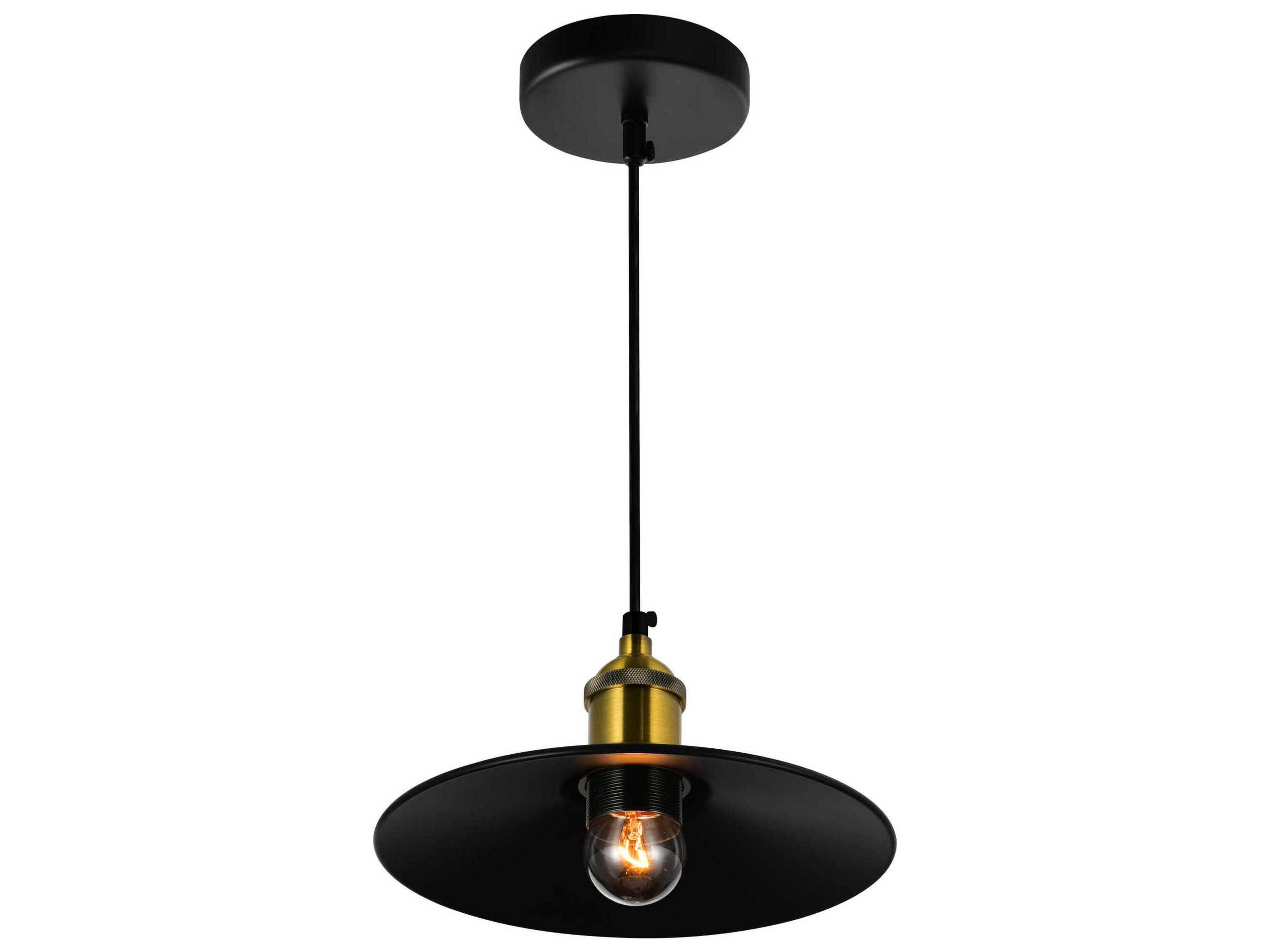 CWI Lighting Brave 1-Light Black Mini Pendant