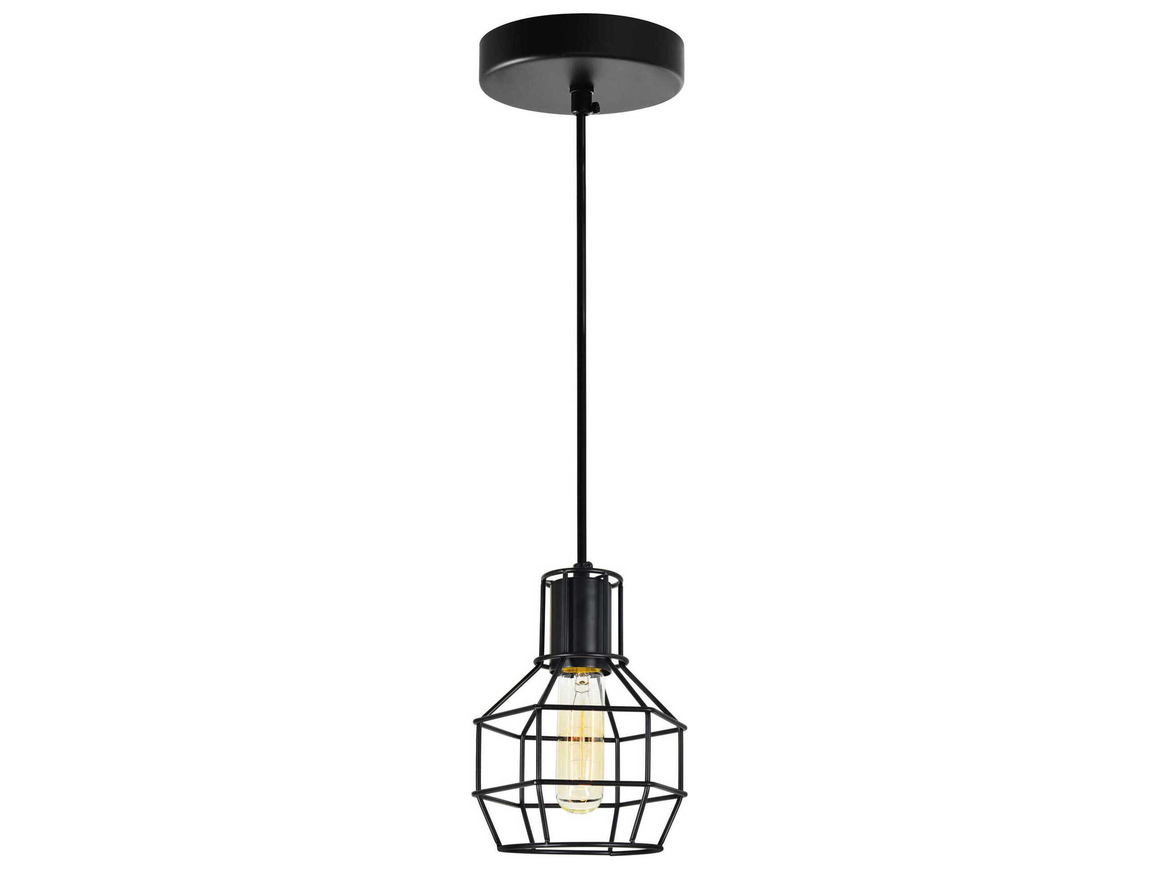 Secure 1-Light Black Mini Pendant