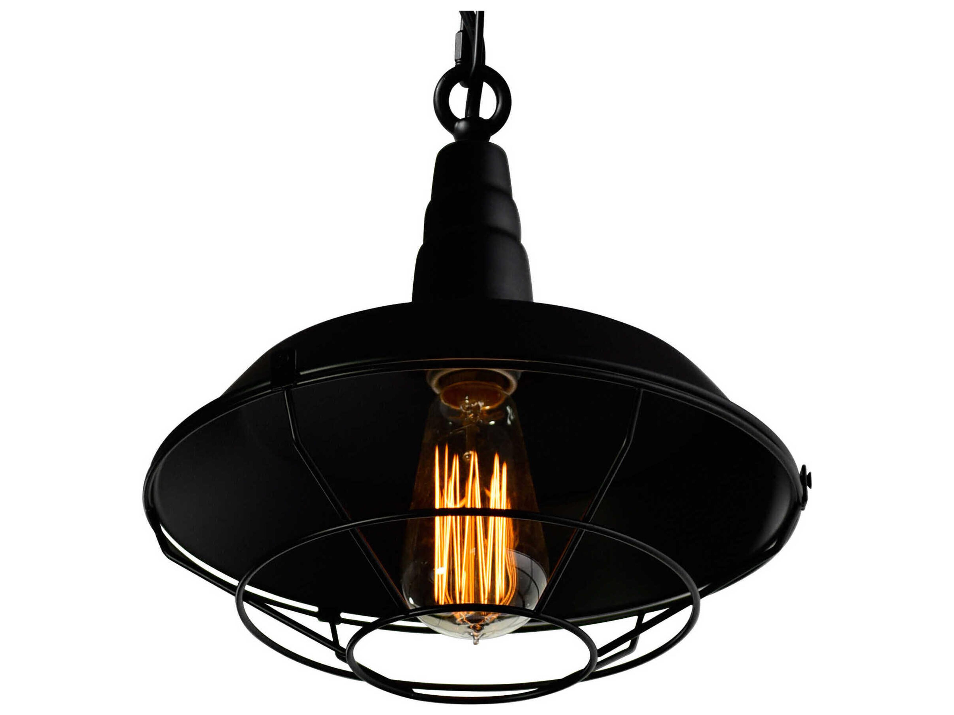 CWI Lighting Morgan 1-Light Black Pendant