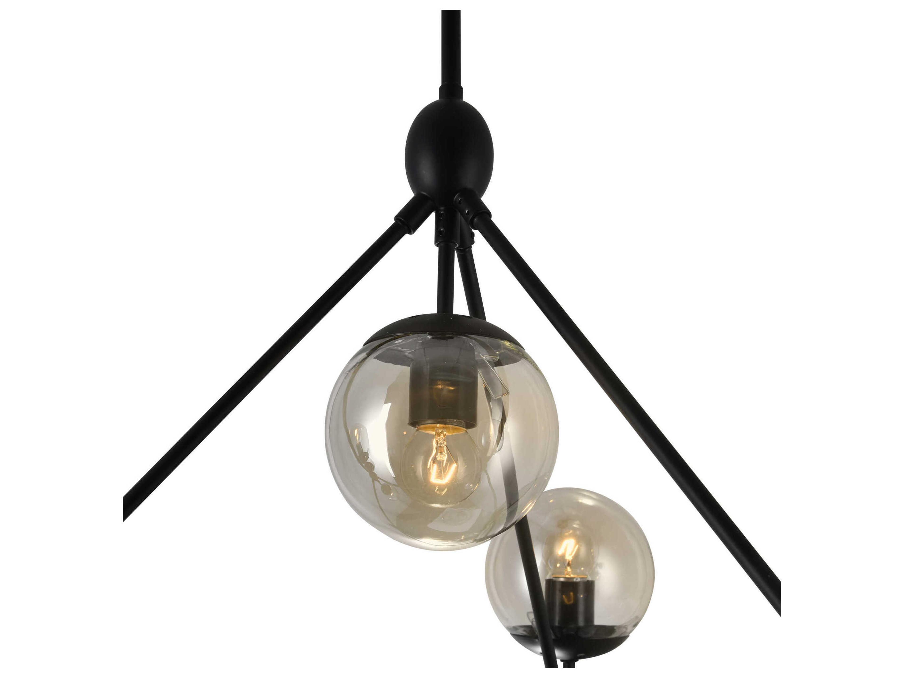 CWI Lighting Glow 10-Light Black Globe Sputnik Chandelier