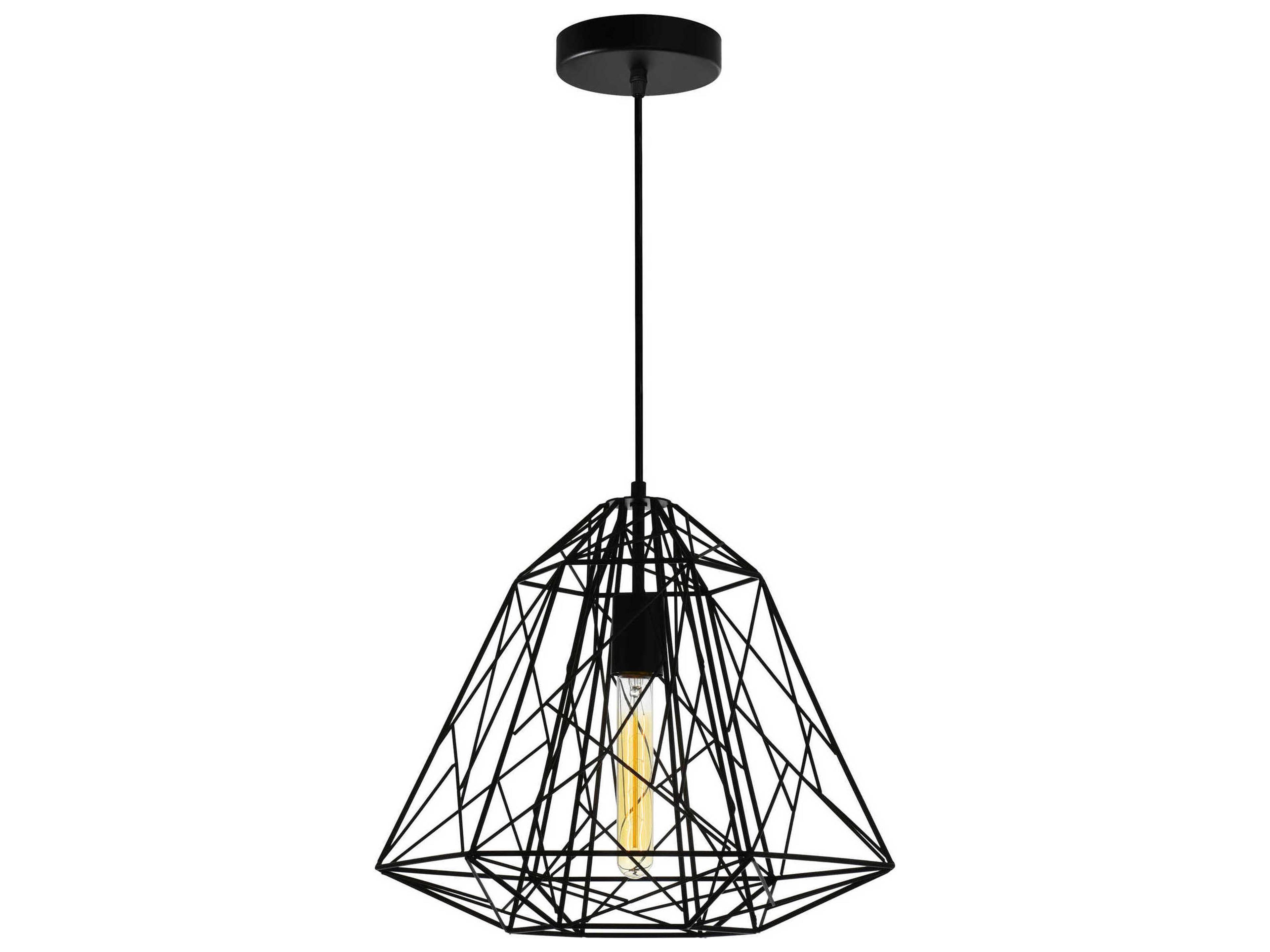 Bagheera 1-Light Black Geometric Pendant