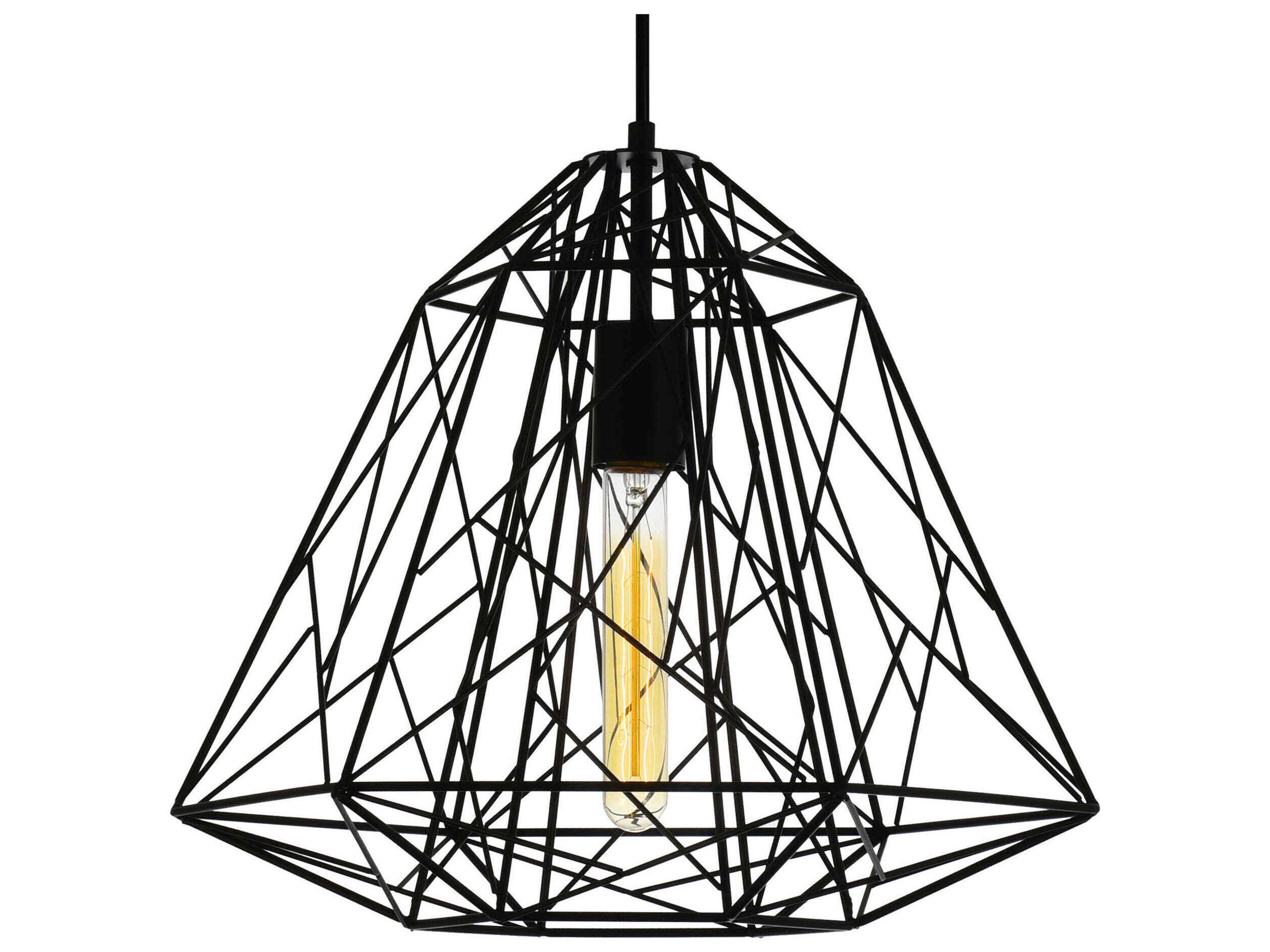 CWI Lighting Bagheera 1-Light Black Geometric Pendant