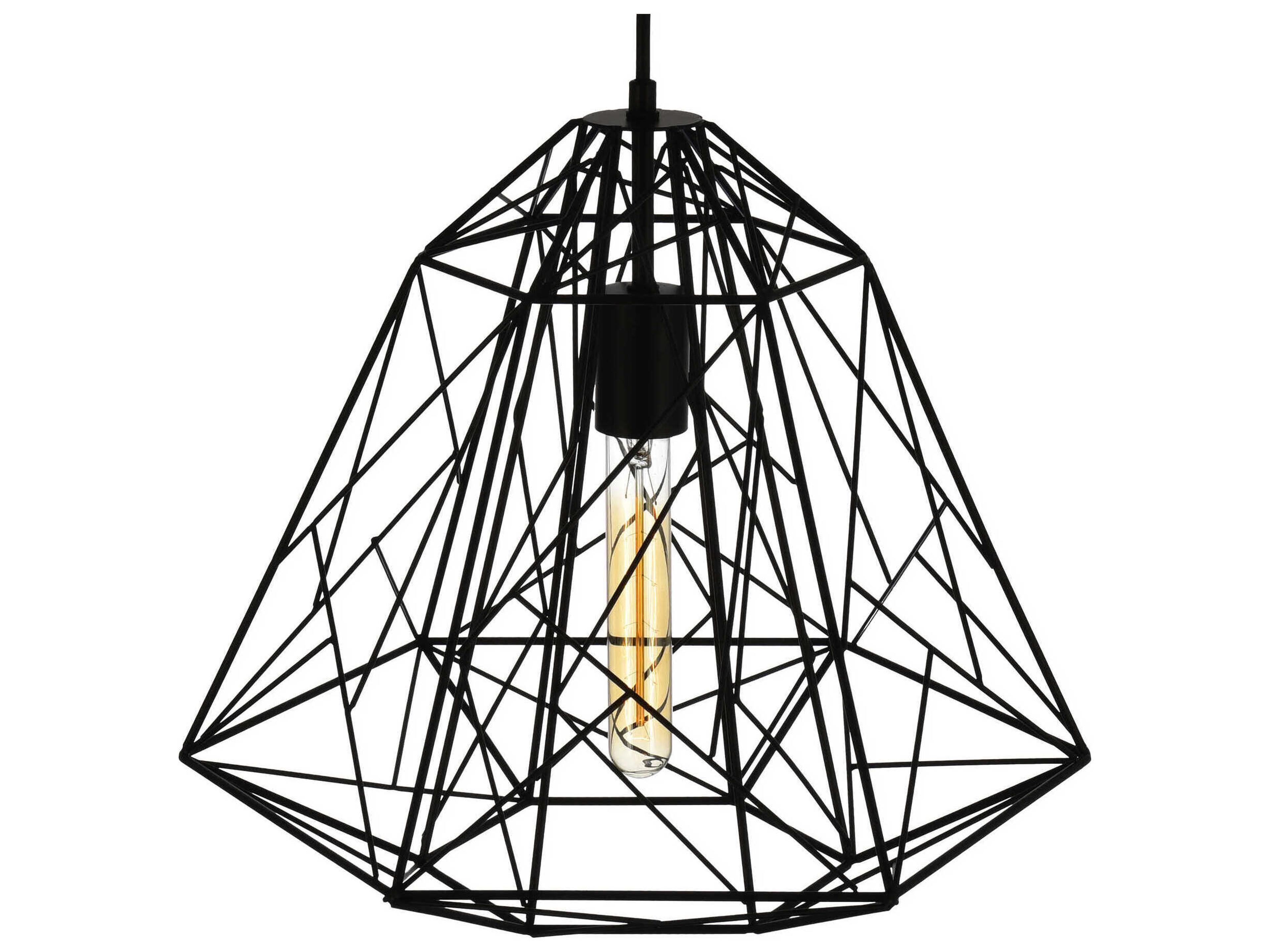 CWI Lighting Bagheera 1-Light Black Geometric Pendant