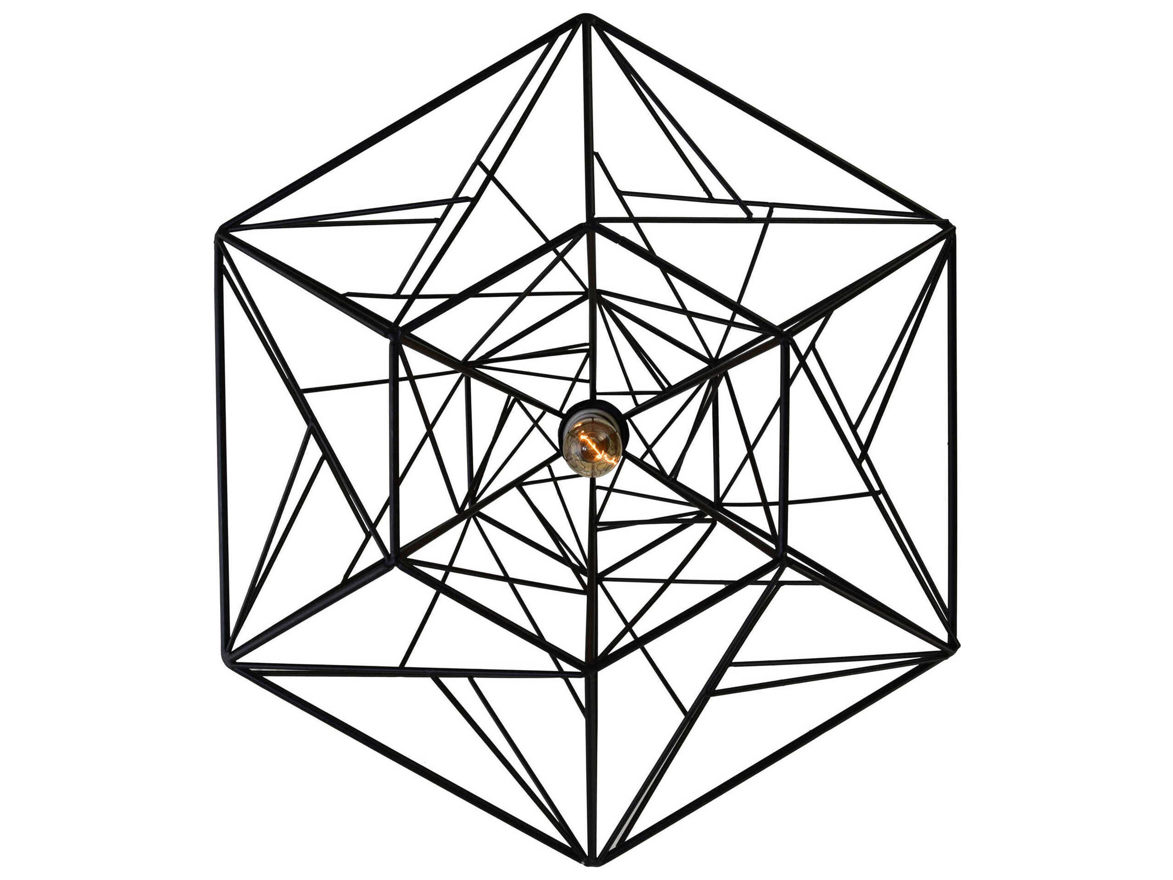 CWI Lighting Bagheera 1-Light Black Geometric Pendant