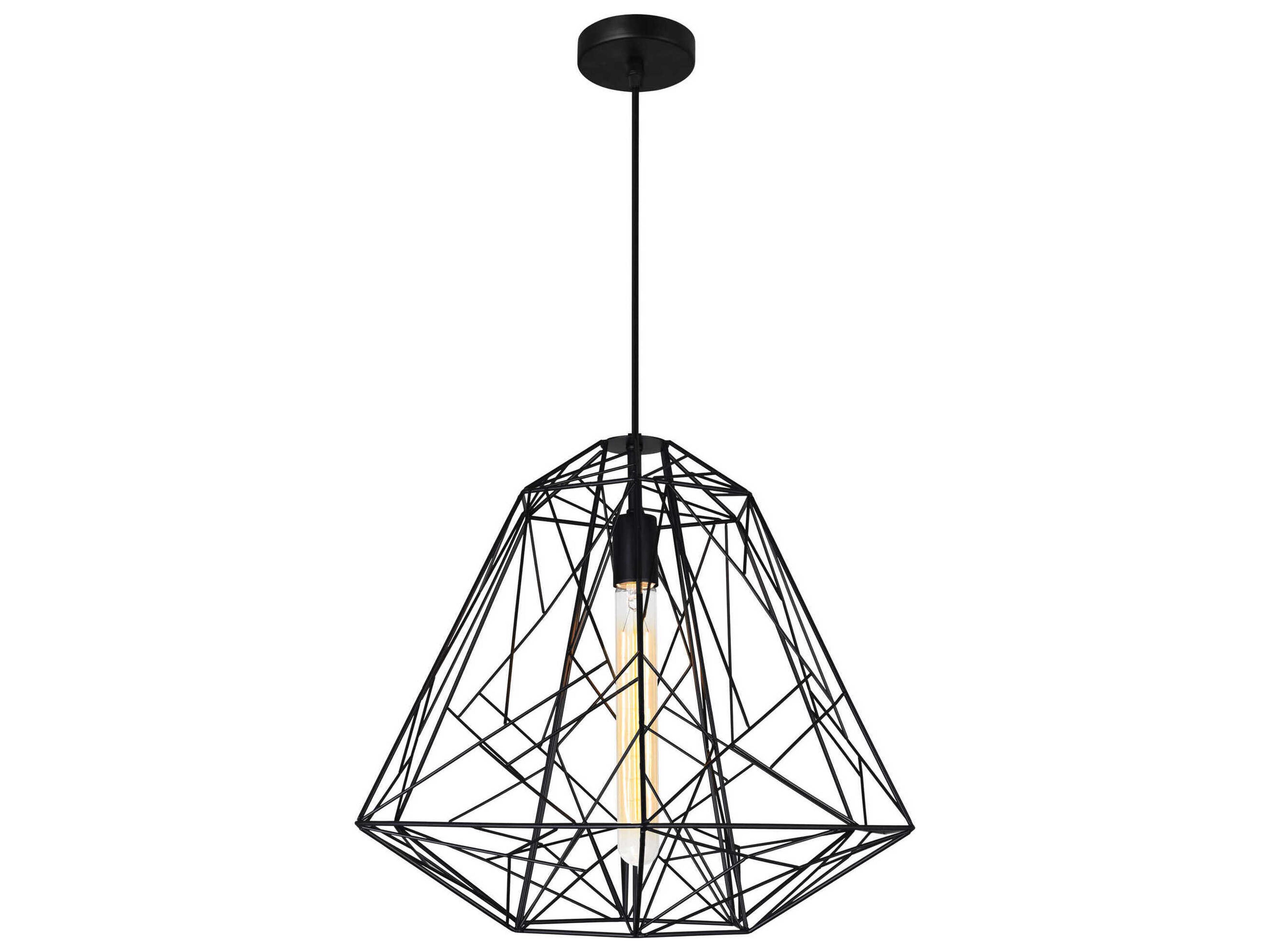 Bagheera 1-Light Black Geometric Pendant