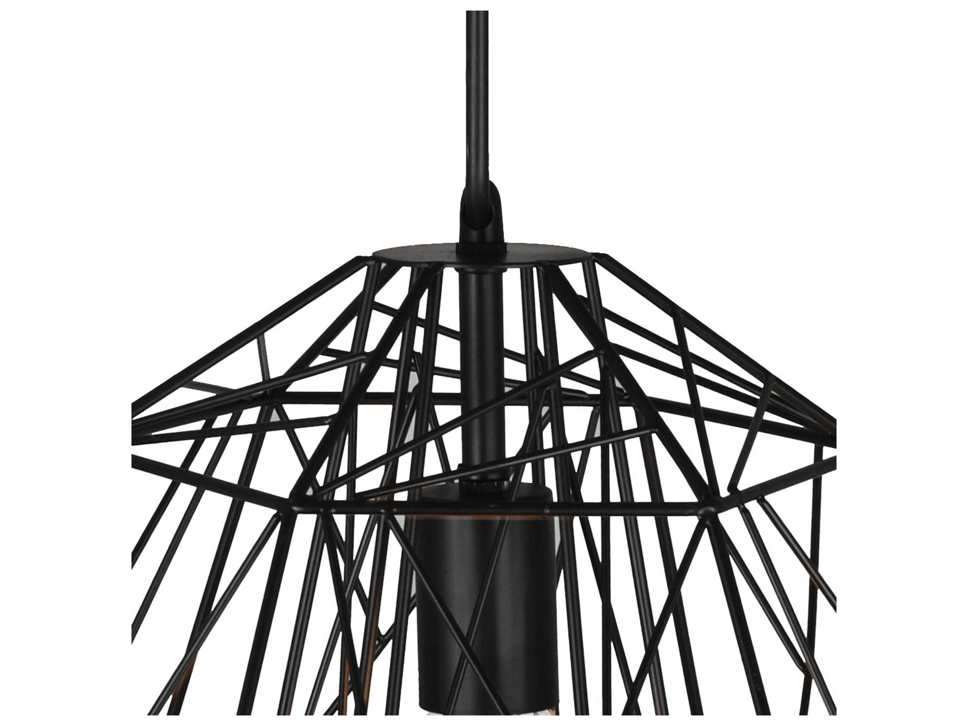 CWI Lighting Bagheera 1-Light Black Geometric Pendant