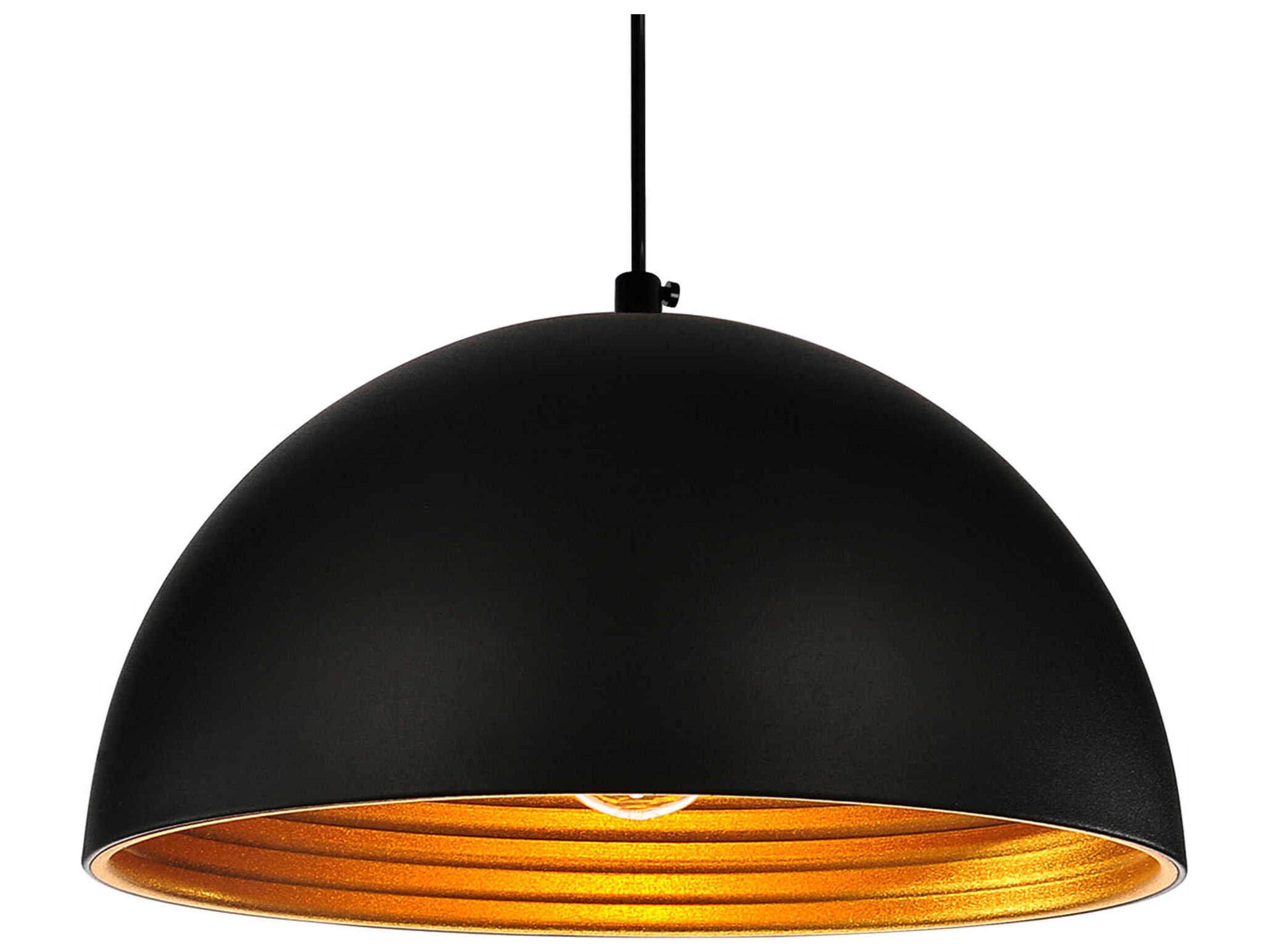 CWI Lighting Modest 1-Light Black Dome Mini Pendant