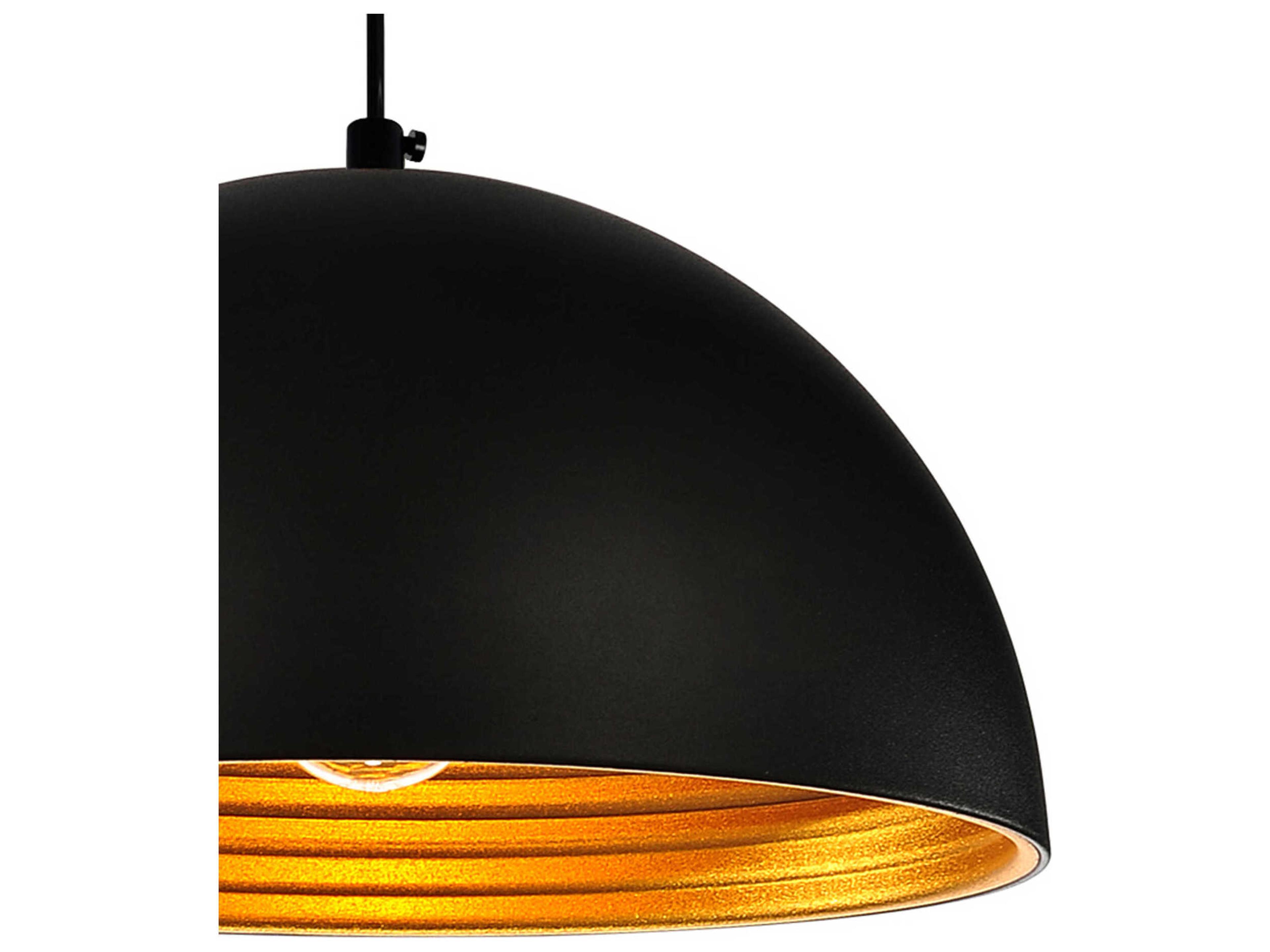 CWI Lighting Modest 1-Light Black Dome Mini Pendant