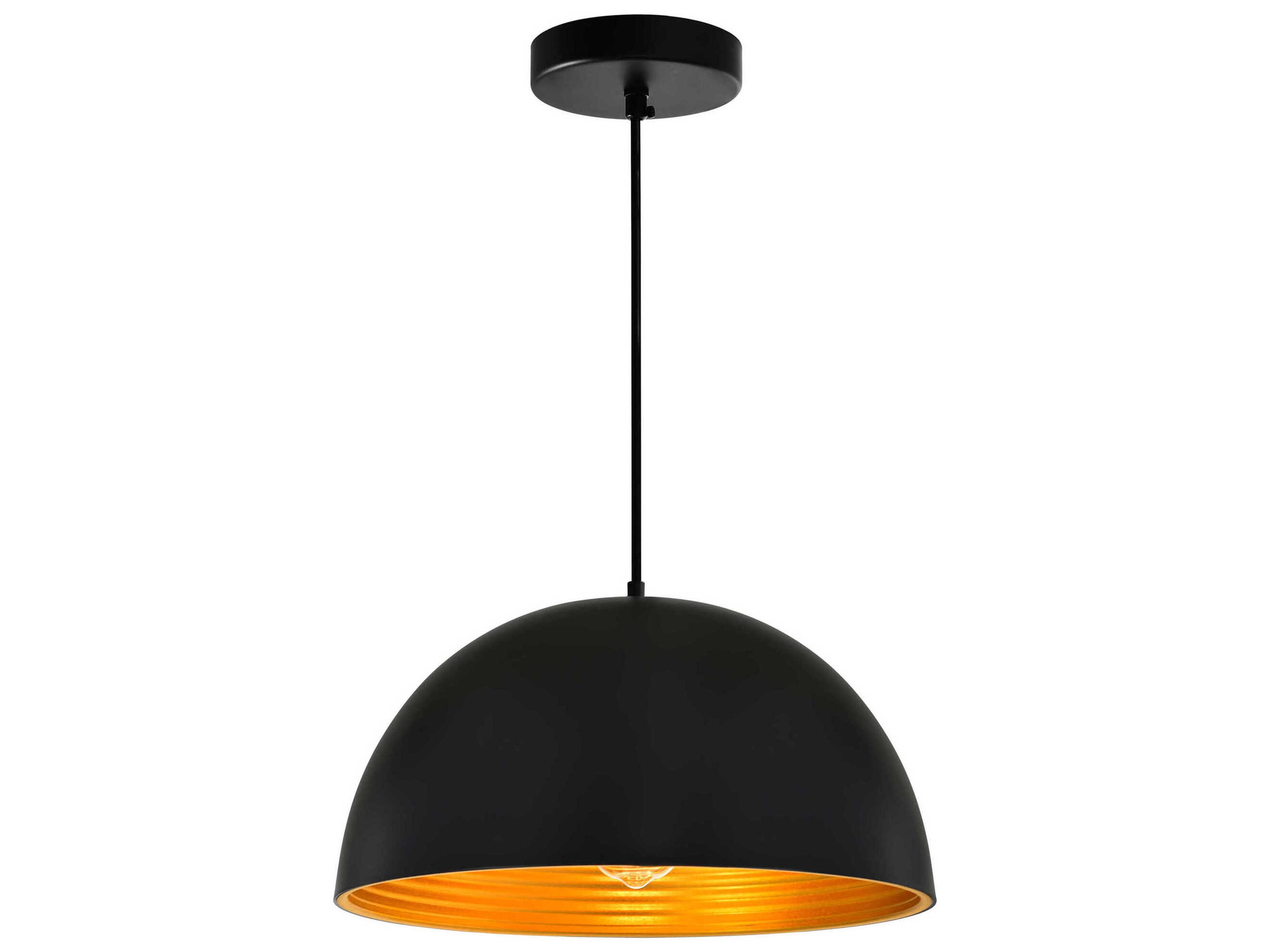 Modest 1-Light Black Dome Pendant