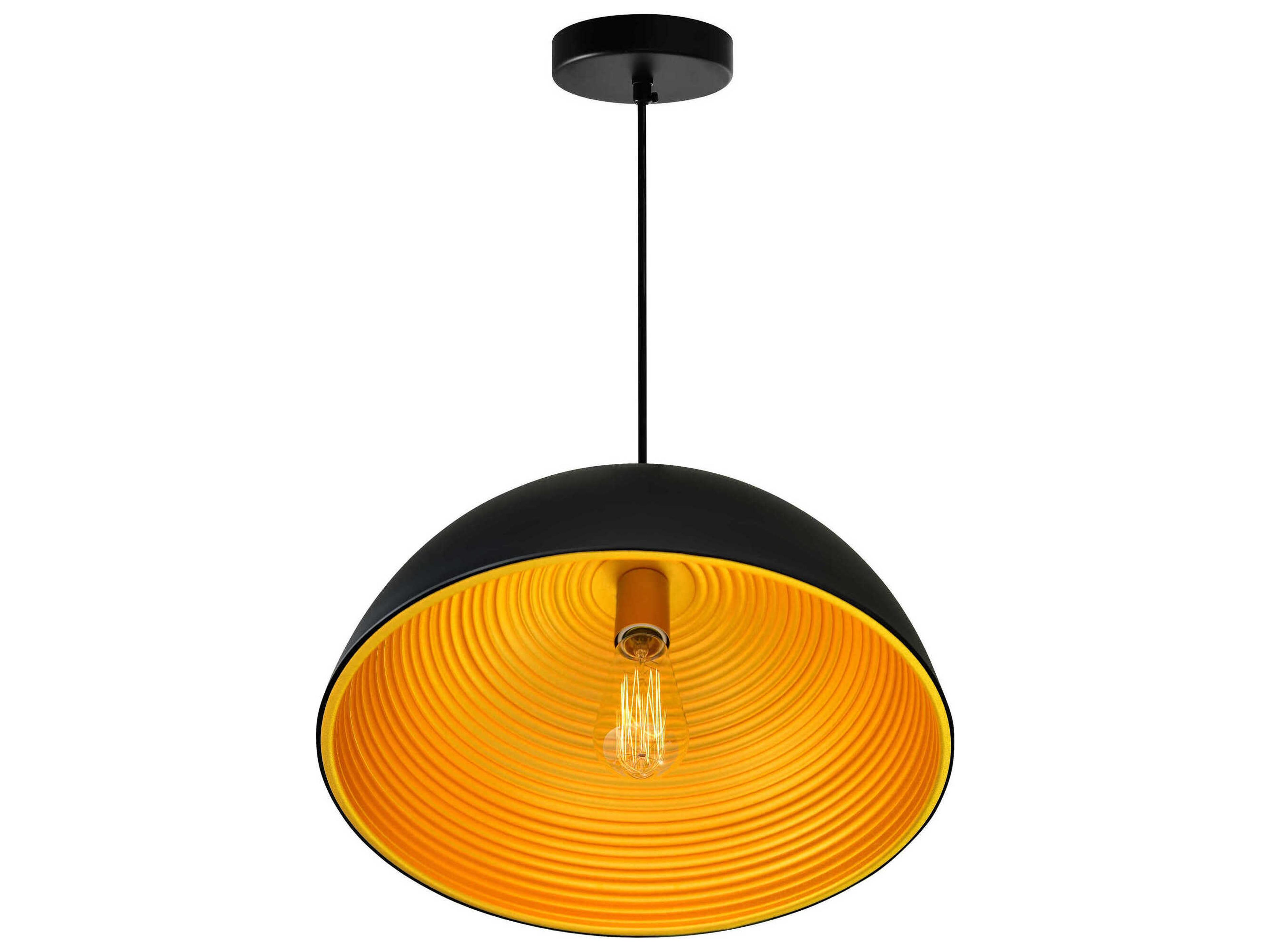CWI Lighting Modest 1-Light Black Dome Pendant