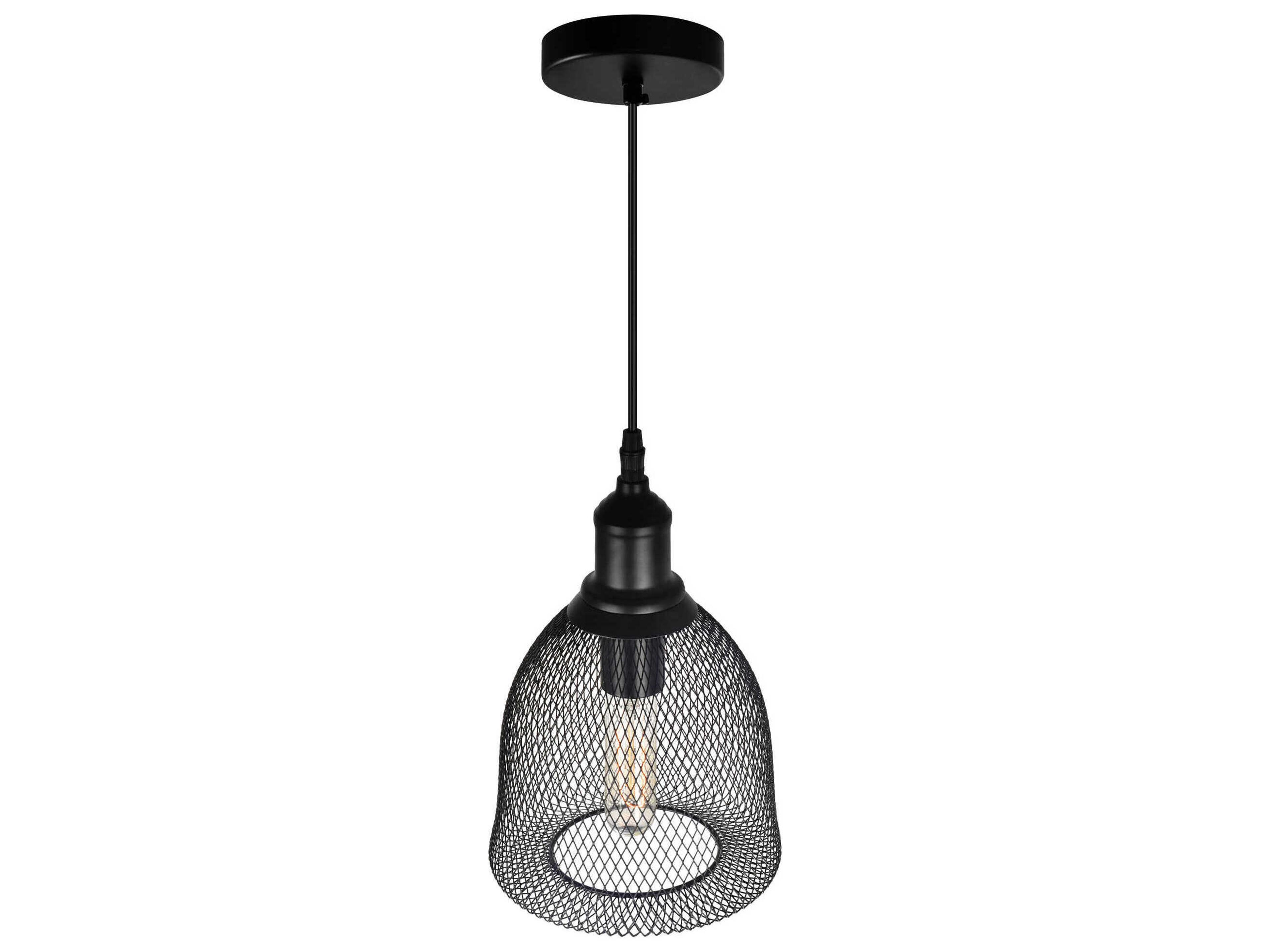 CWI Lighting Drea 1-Light Black Mini Pendant