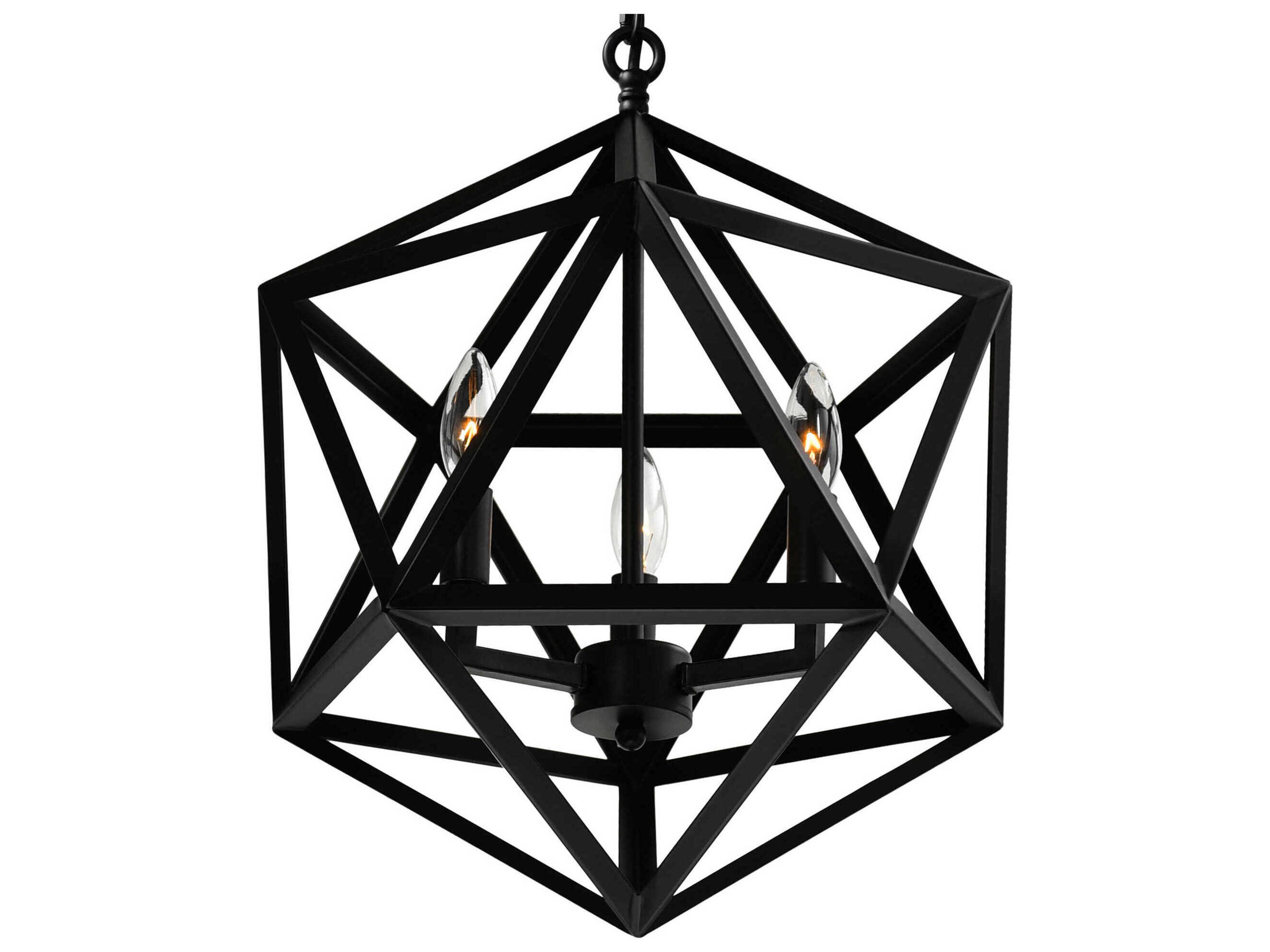 CWI Lighting Amazon 3-Light Black Geometric Pendant