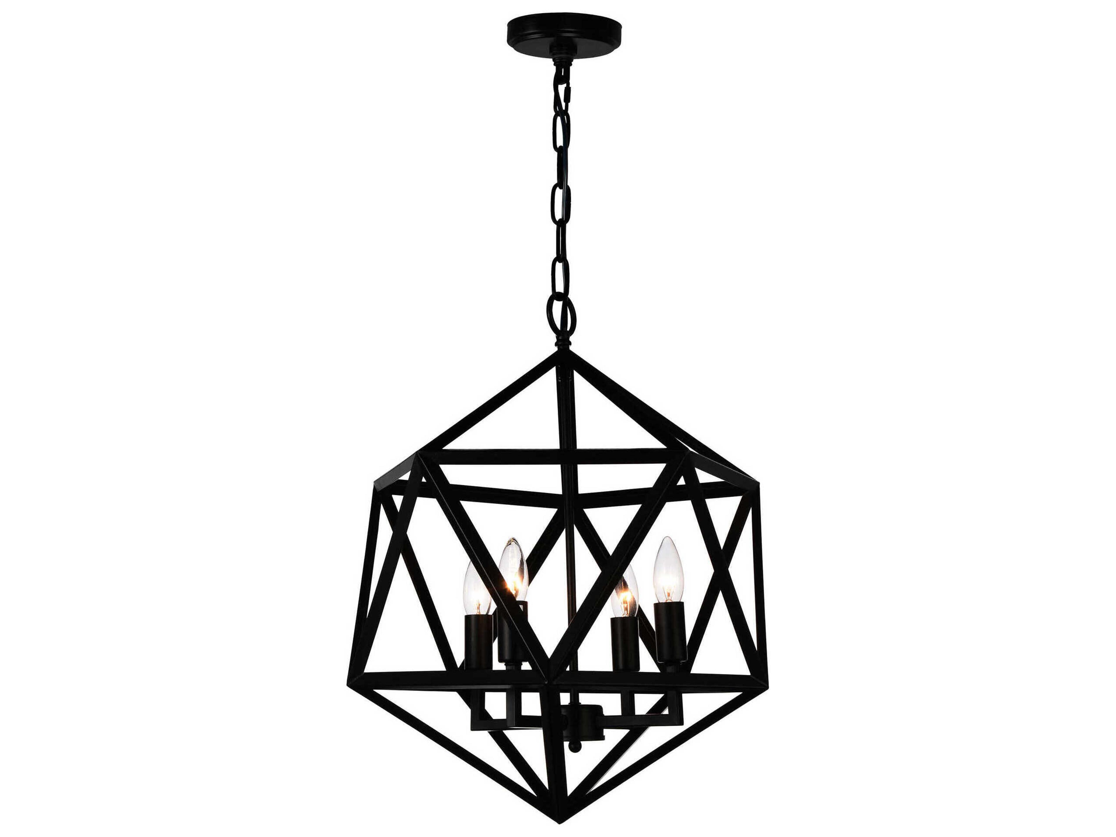 Amazon 4-Light Pendant in Black Geometric