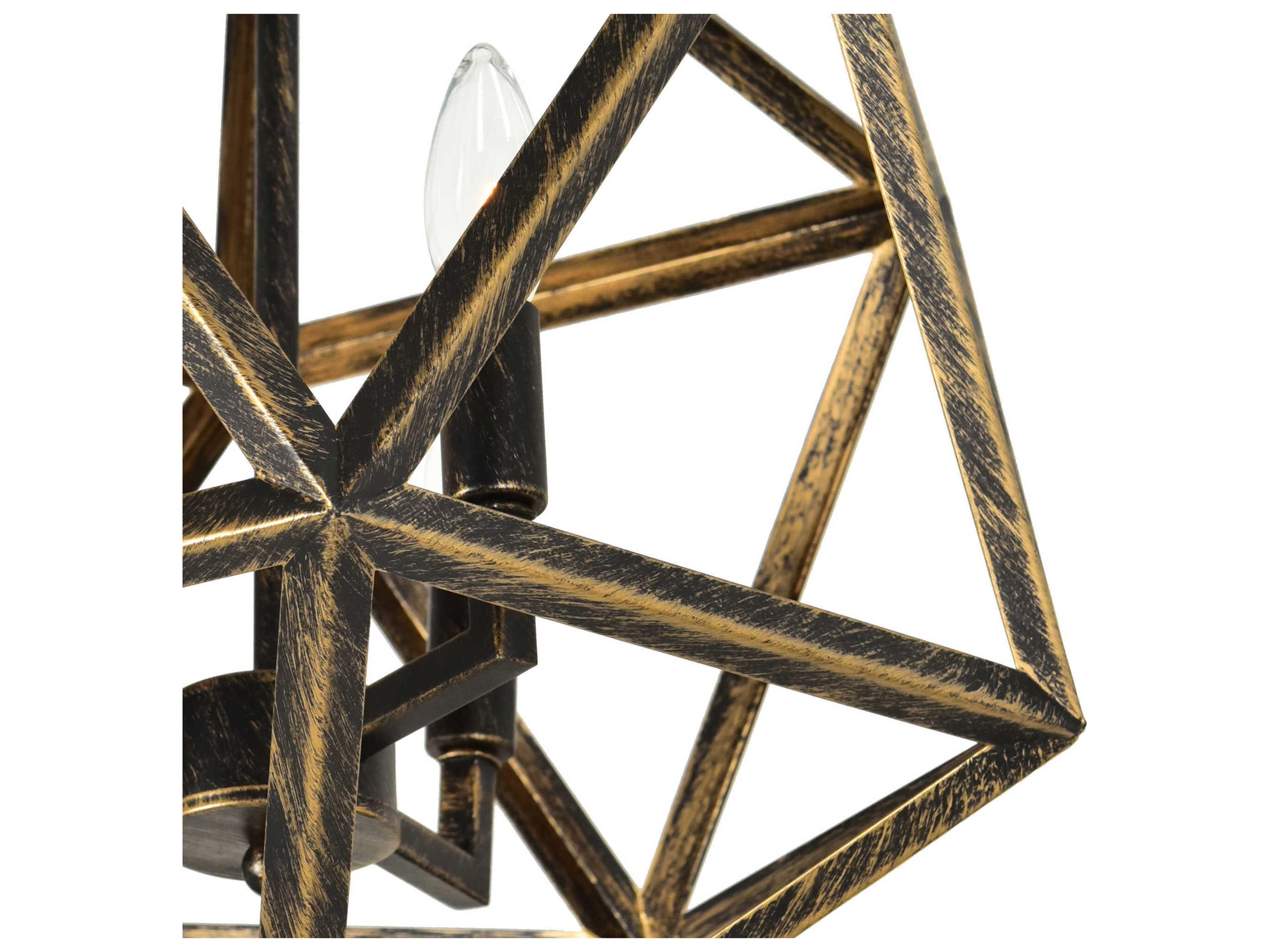 CWI Lighting Amazon 4-Light Antique Forged Copper Geometric Pendant